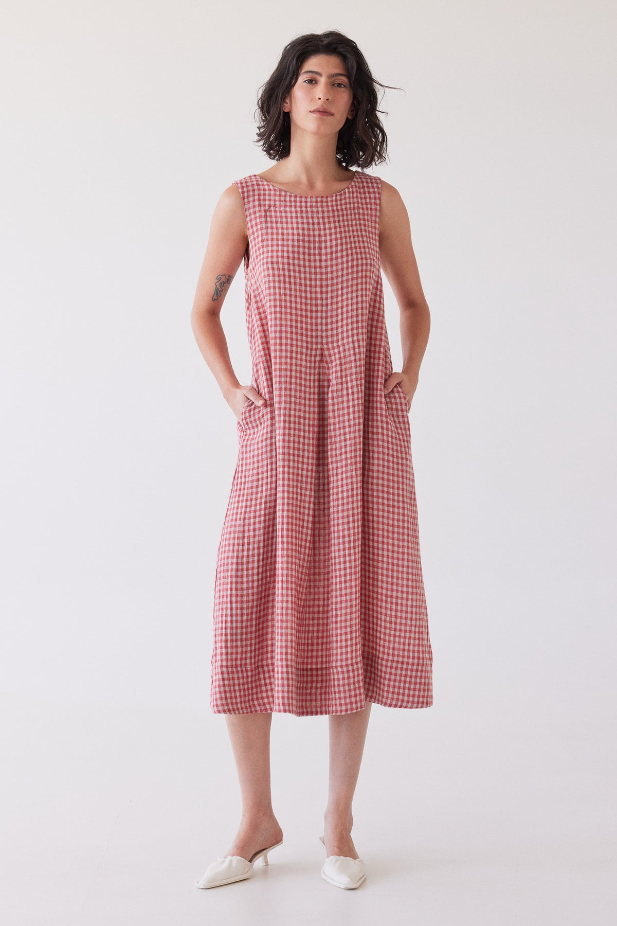 Paloma Sleeveless Dress | Burnt Sienna Gingham