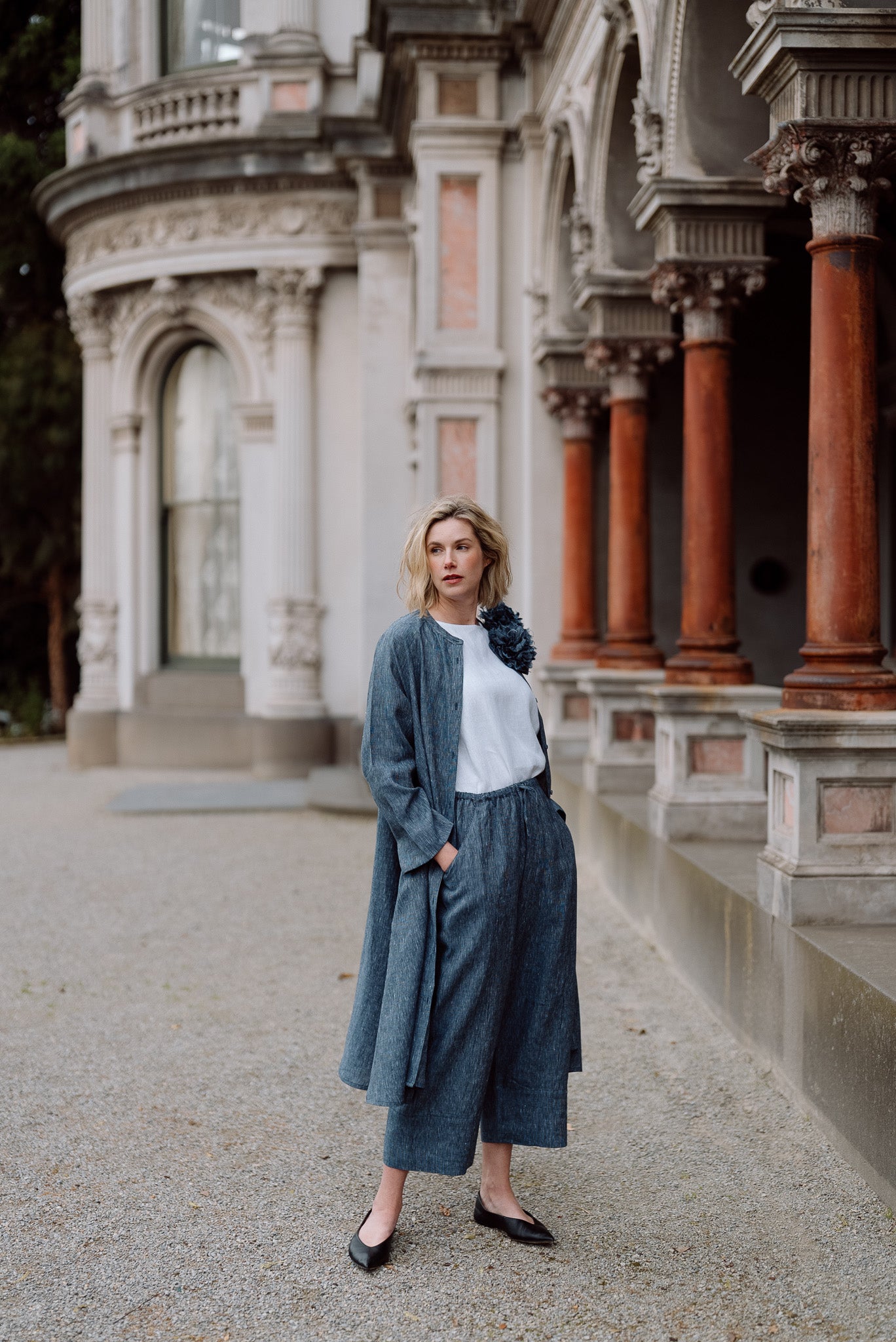 Roma Jacket | Navy Pinstripe