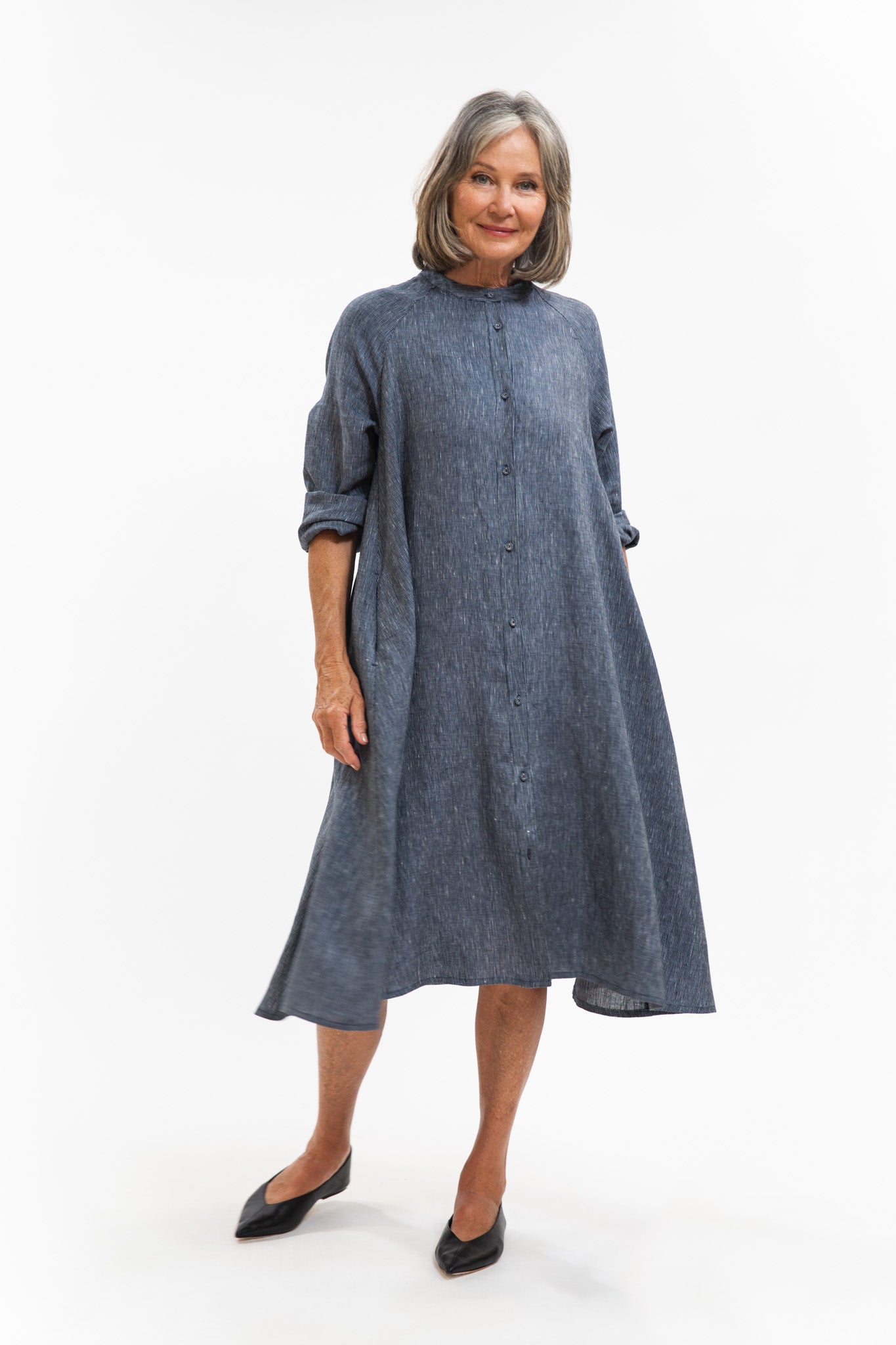 Roma Jacket | Navy Pinstripe