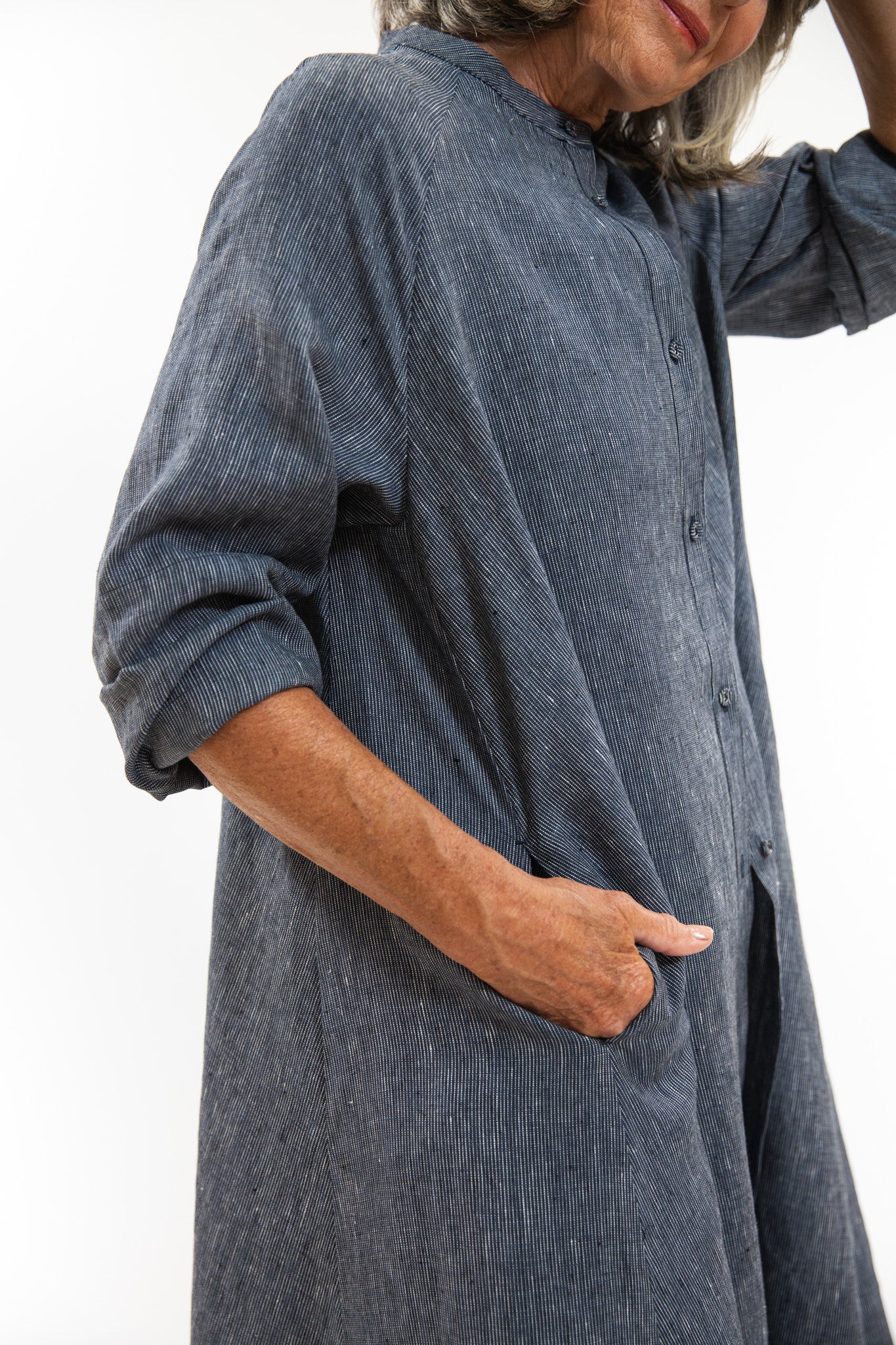 Roma Jacket | Navy Pinstripe