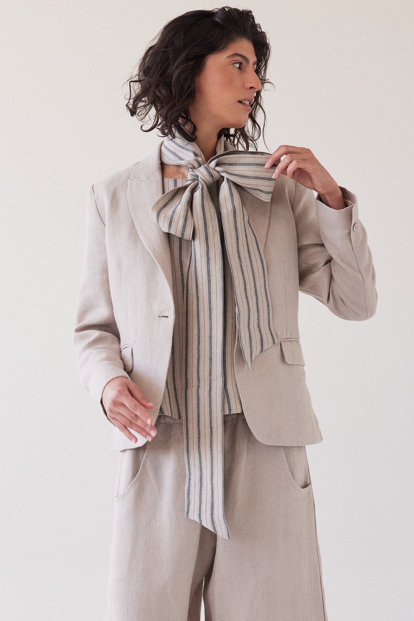 Tie Belt | Navy Stripe
