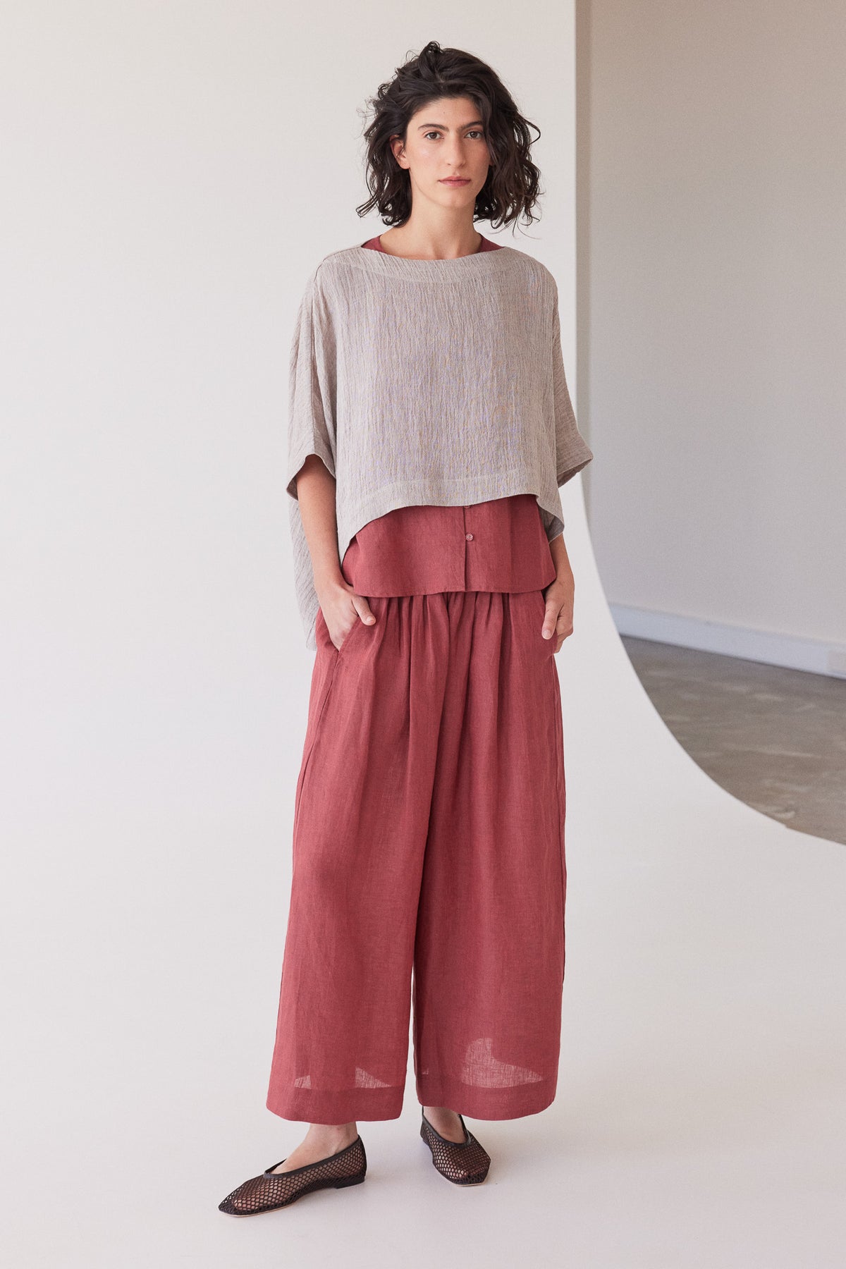 Tommy Layering Top | Stone Gauze