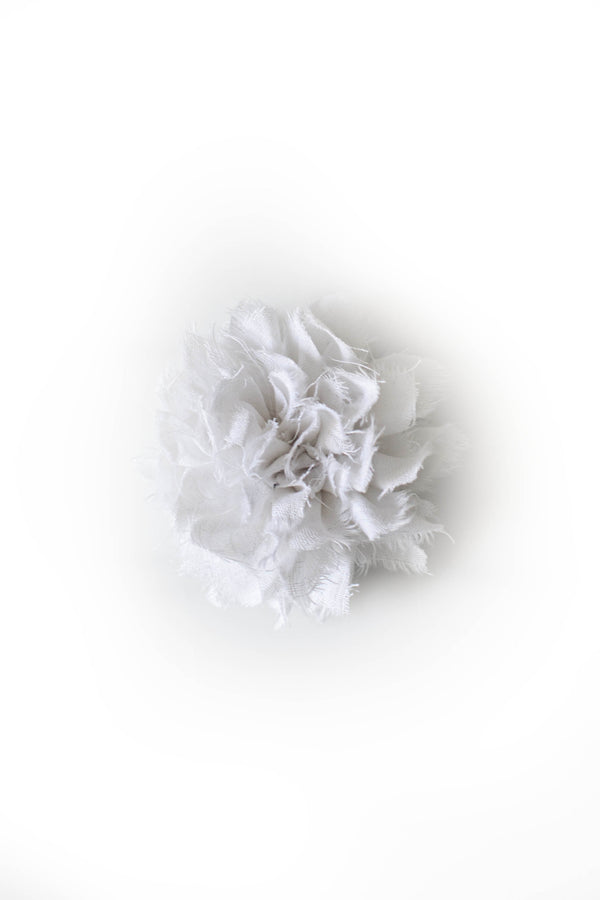 Fabric Flower Brooch | White