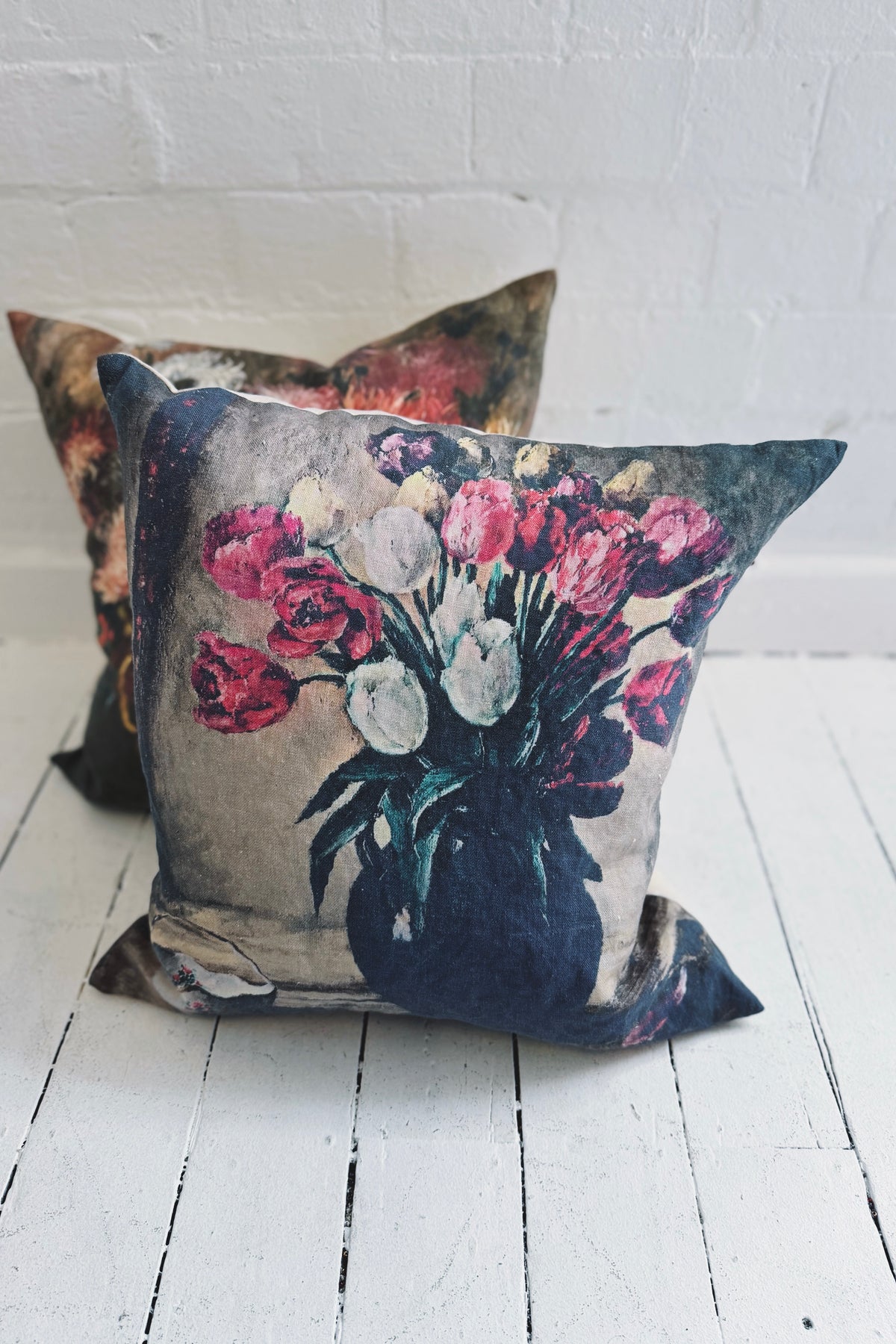 Rabbit Hole | Vintage Print Cushion | Tulips