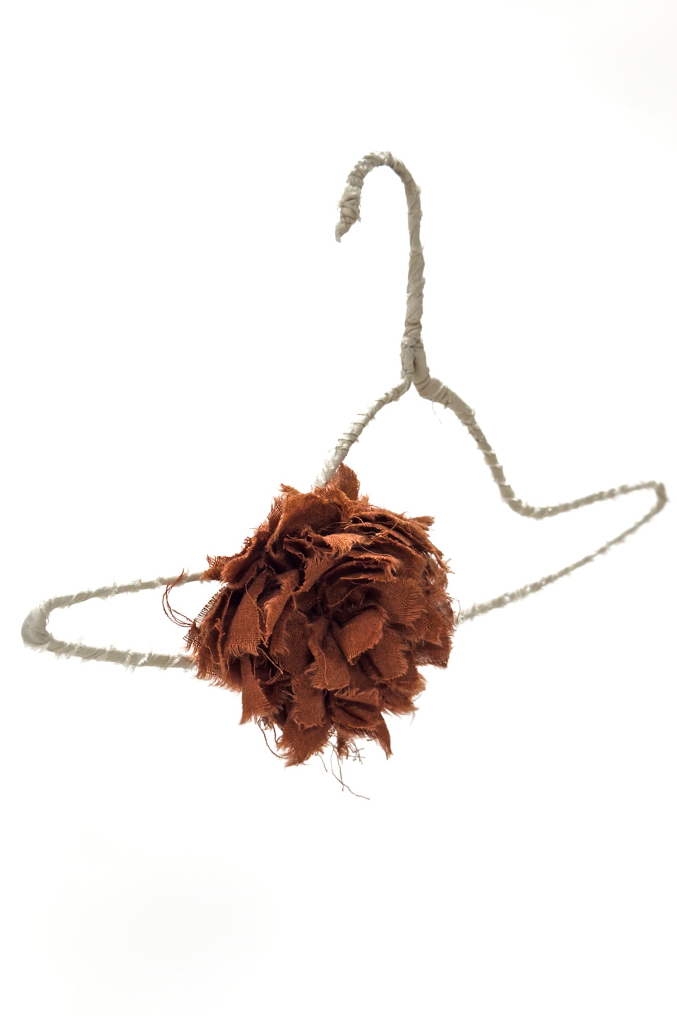GW | Fabric Flower Brooch | Rust Gauze