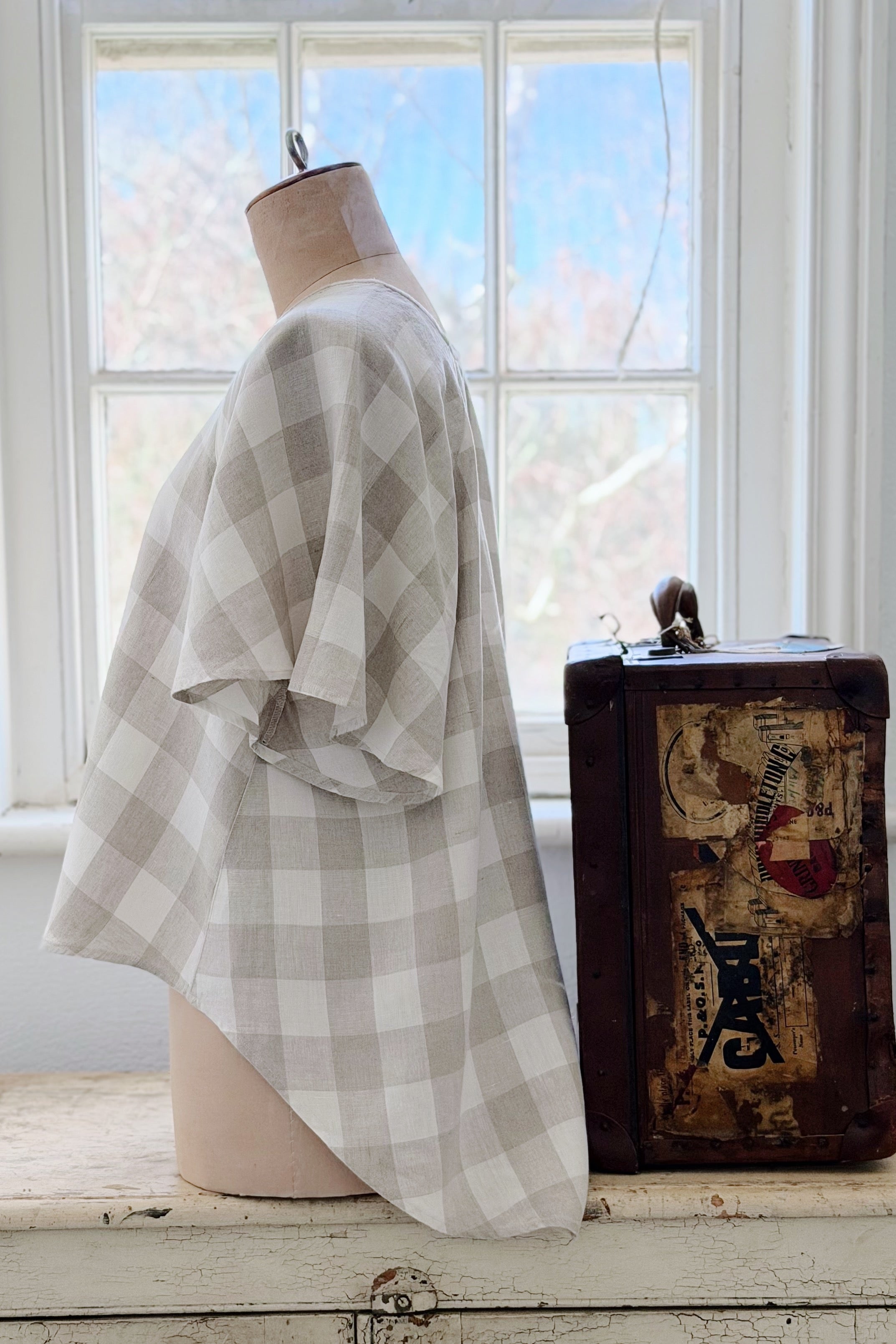 GW | Masie Top | Parchment Check | XS