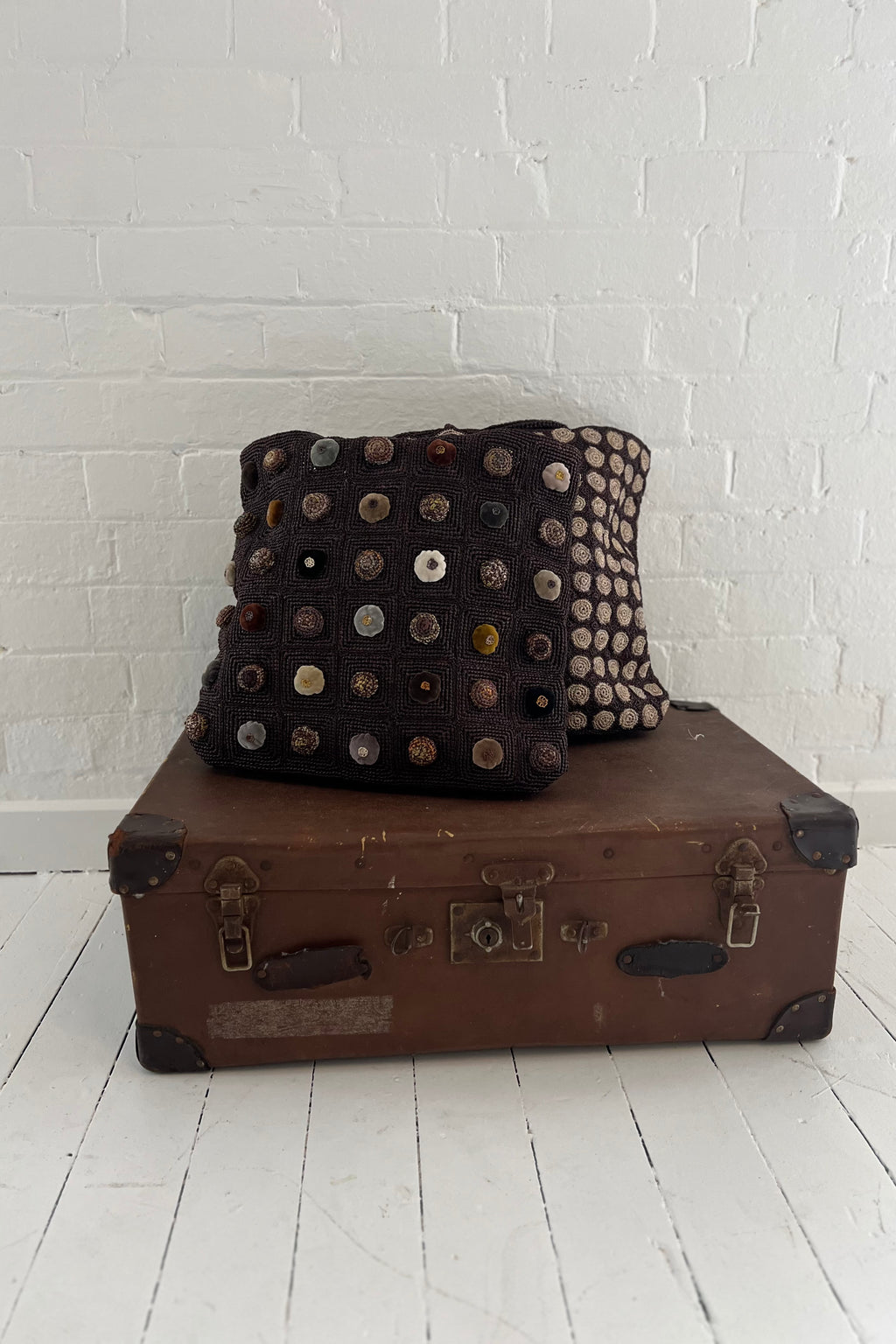 Sophie Digard | Velvet Spot Tote Bag | Dark Chocolate