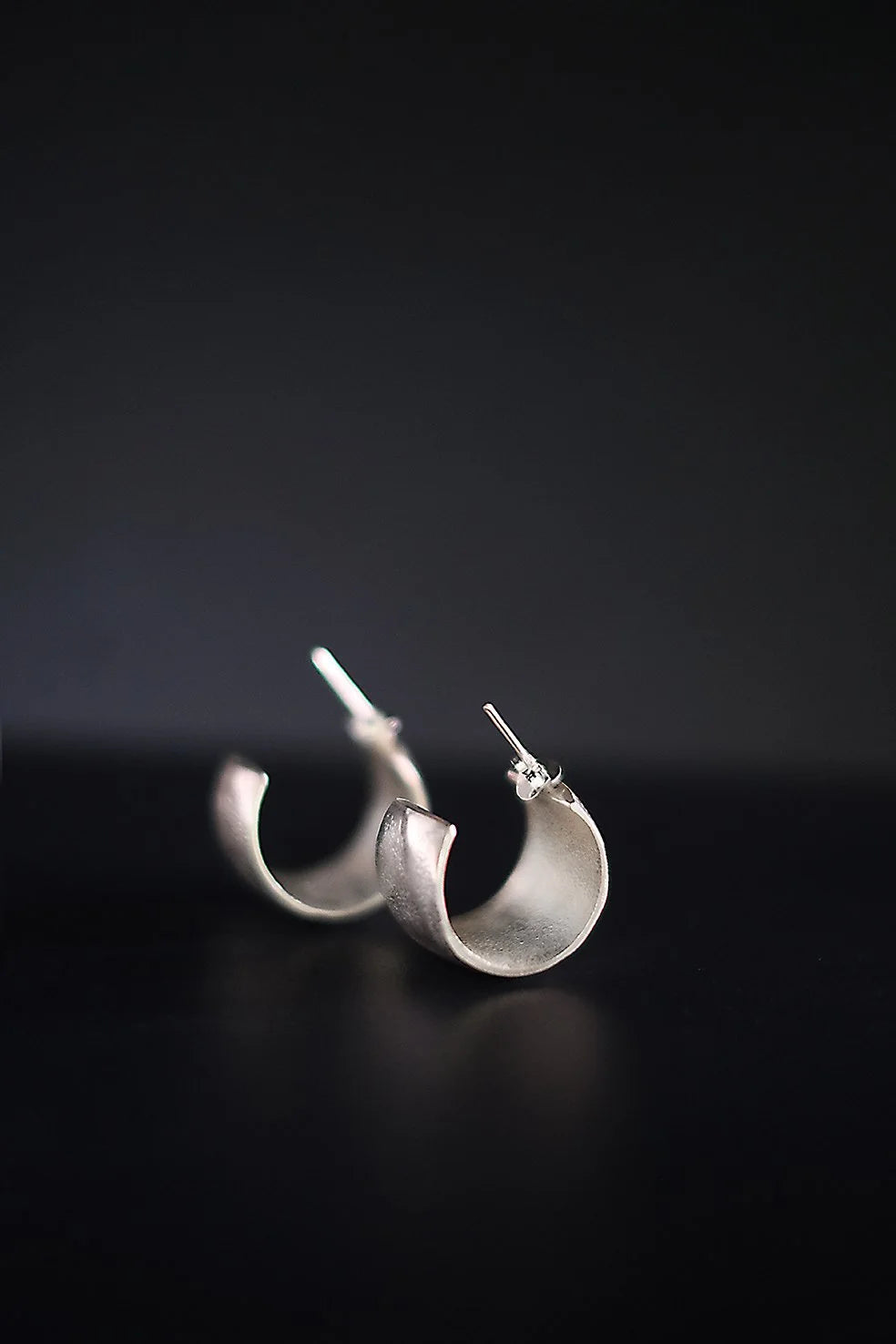 EWA Tribal | Handworked Hoops | Silver