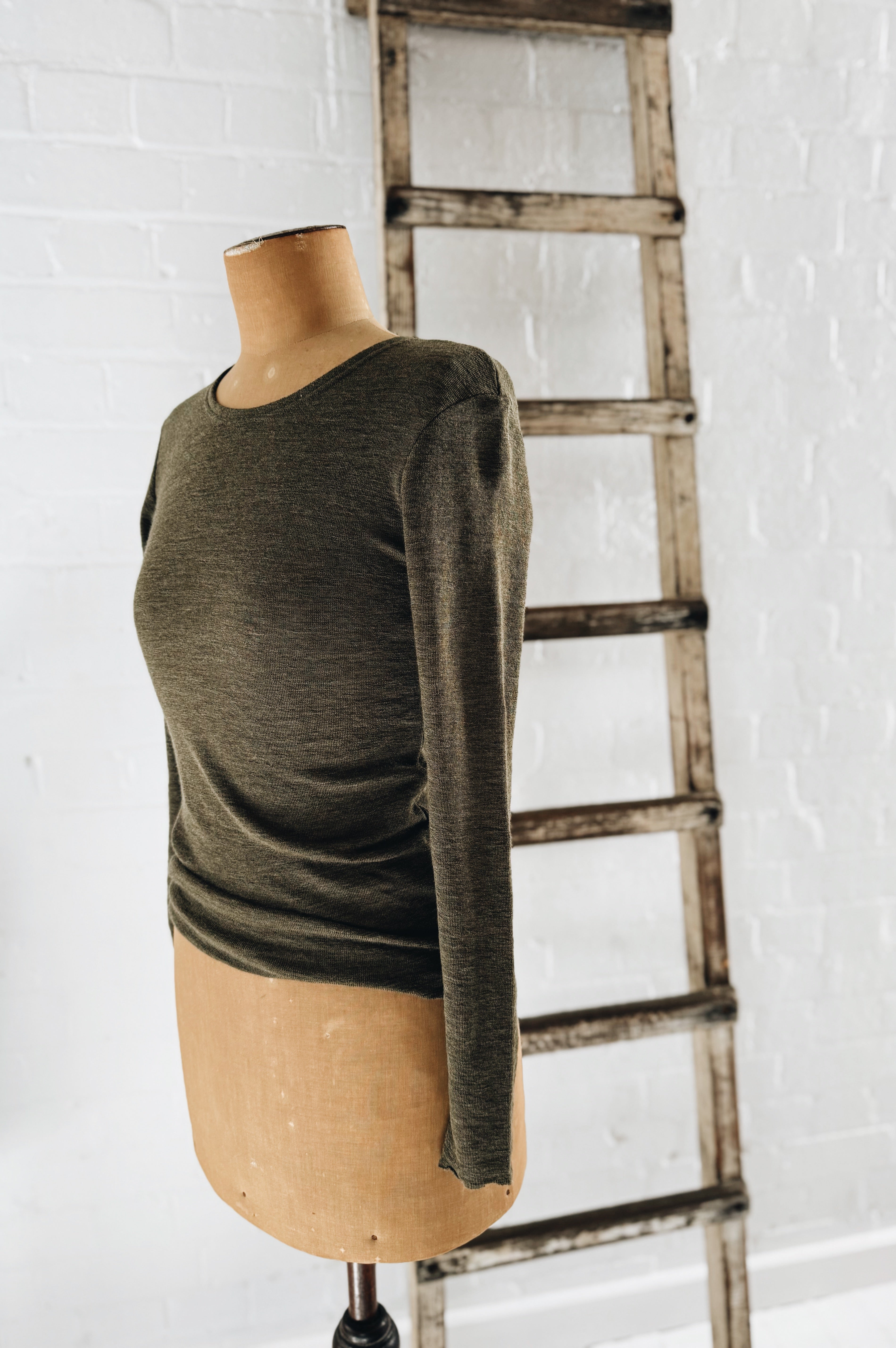 Merino Crew Neck | Capers Melange