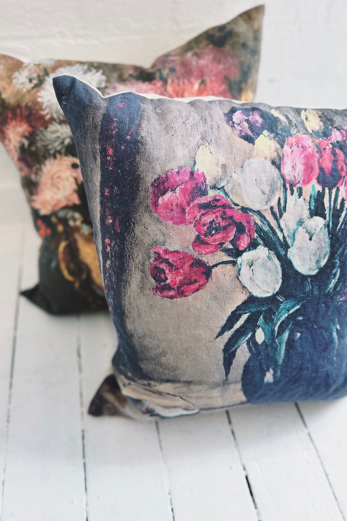 Rabbit Hole | Vintage Print Cushion | Tulips