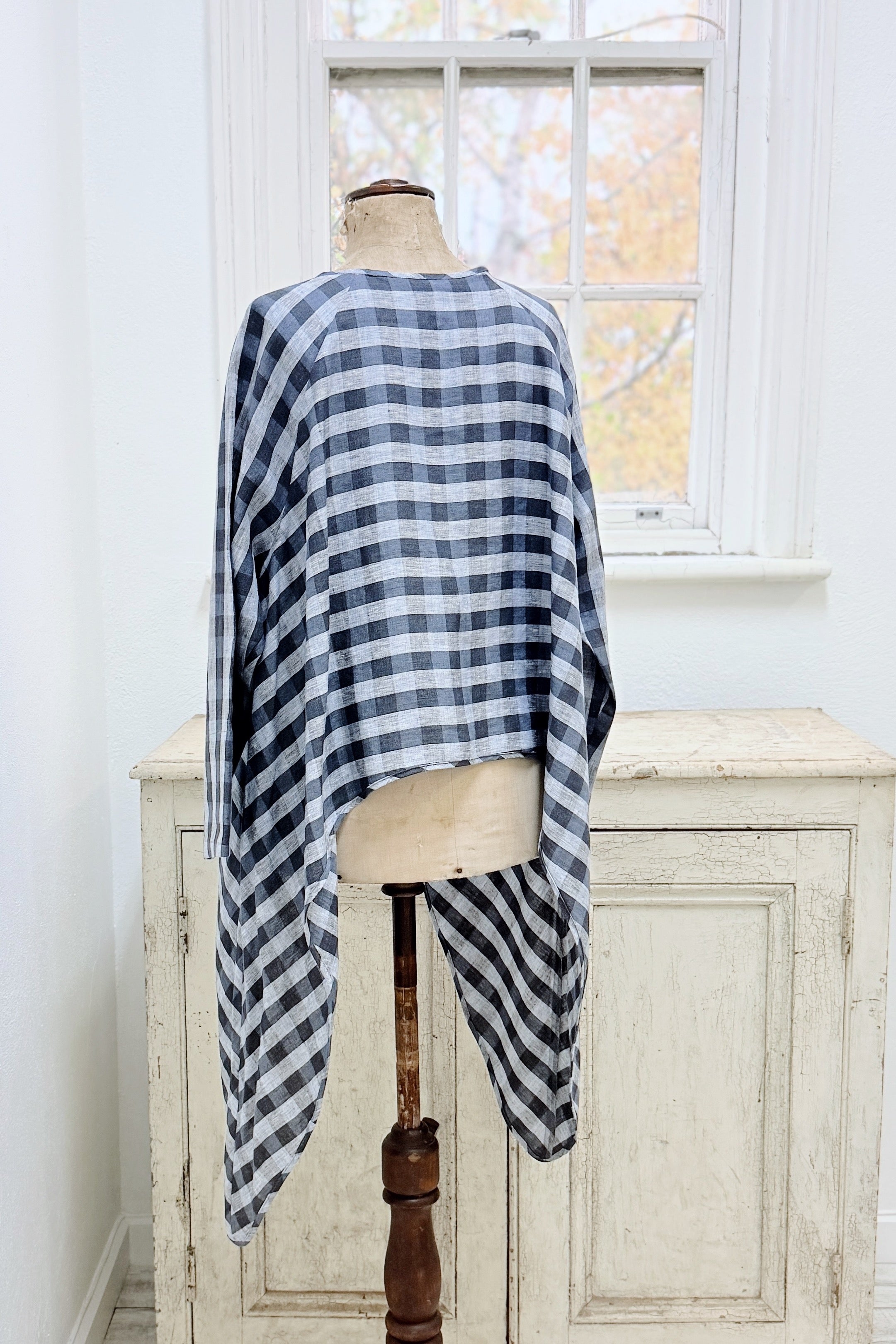 GW | Emili Top | Blue Mirage Check | S
