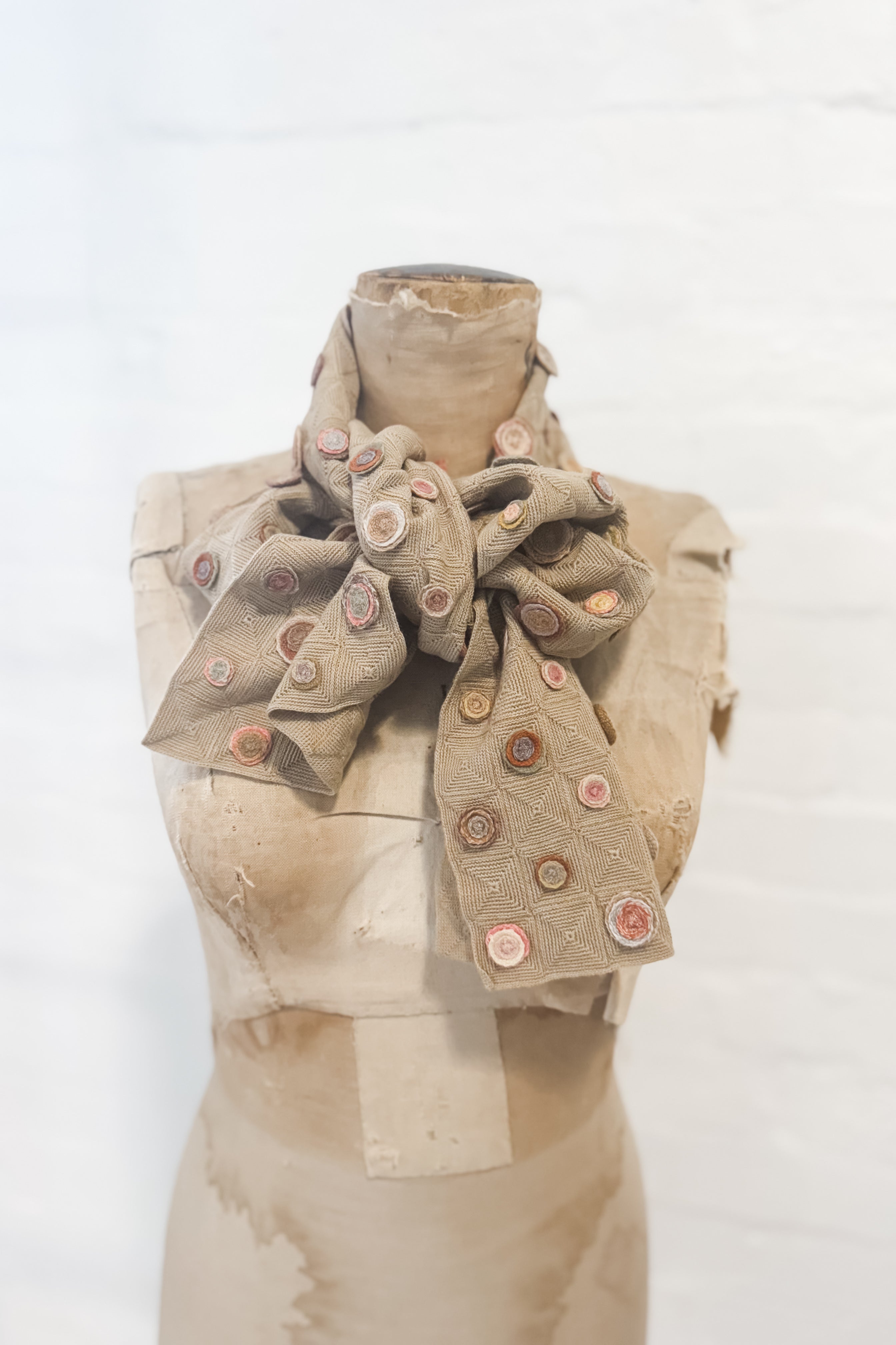 Sophie Digard | Linen Crochet Scarf | Biscuit