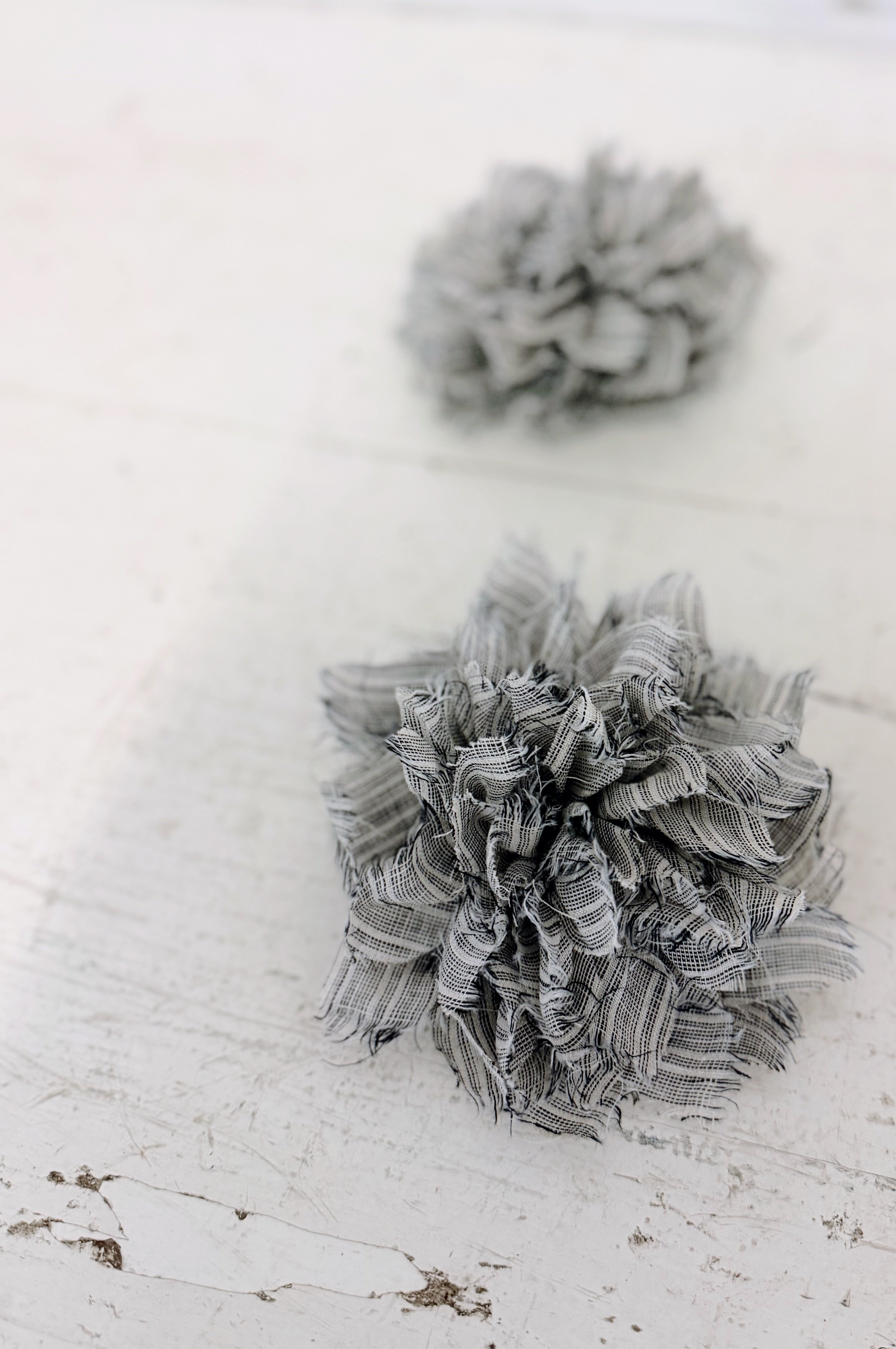 Fabric Flower Brooch | Stippling Stripe