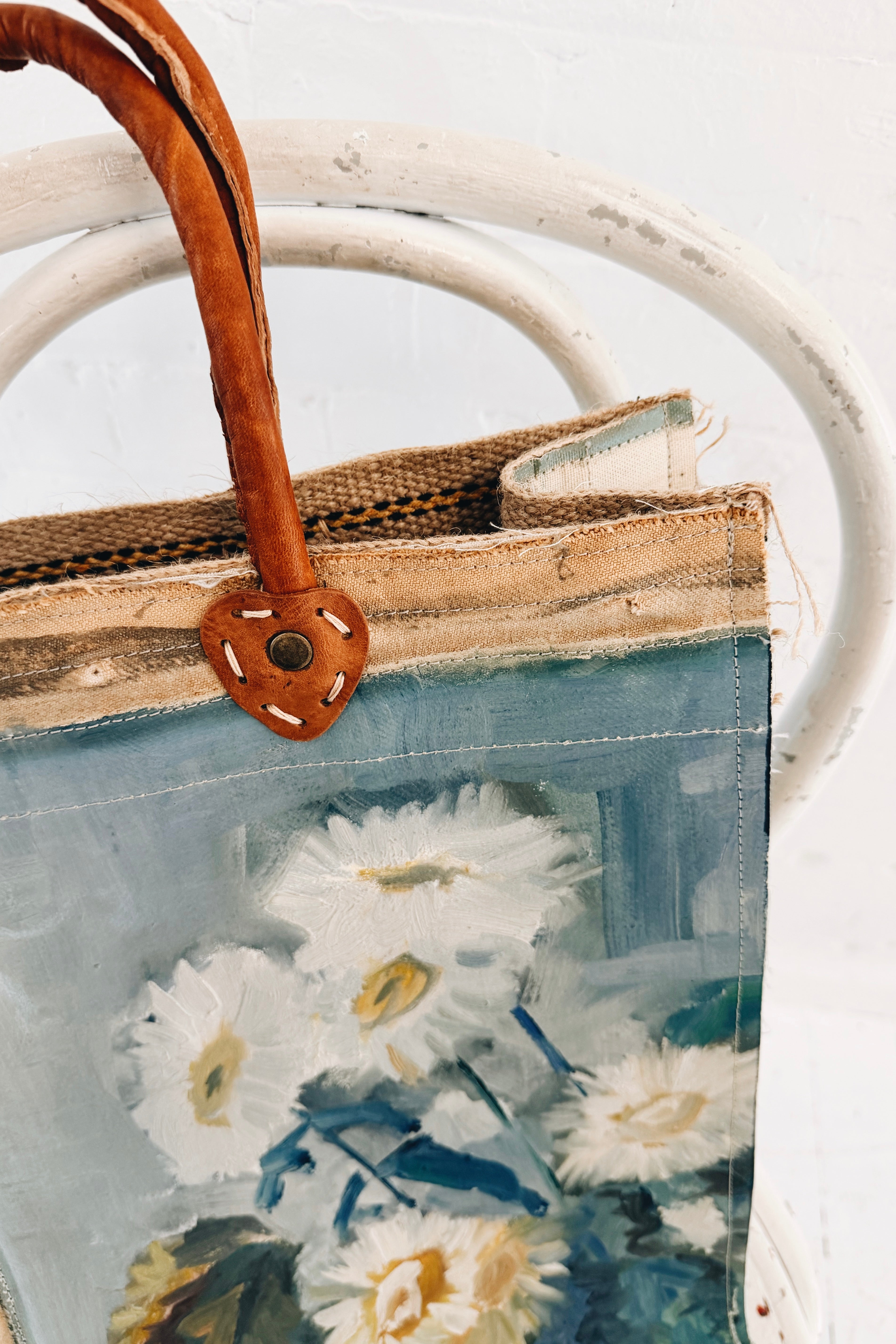 Swarm | Oil Painting Bag | White Chrysanthemum