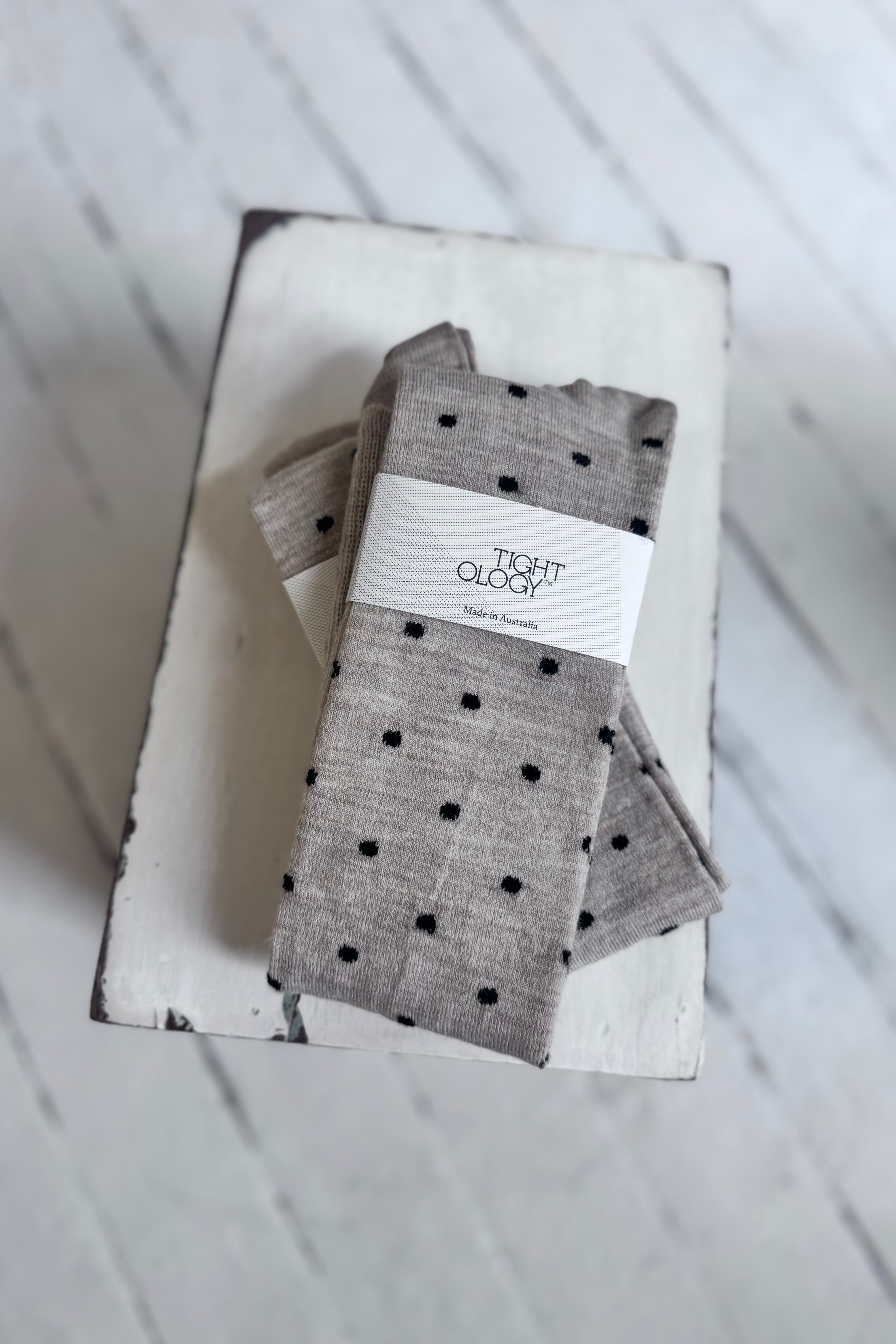 Tightology | Dotty Merino Socks | Marble