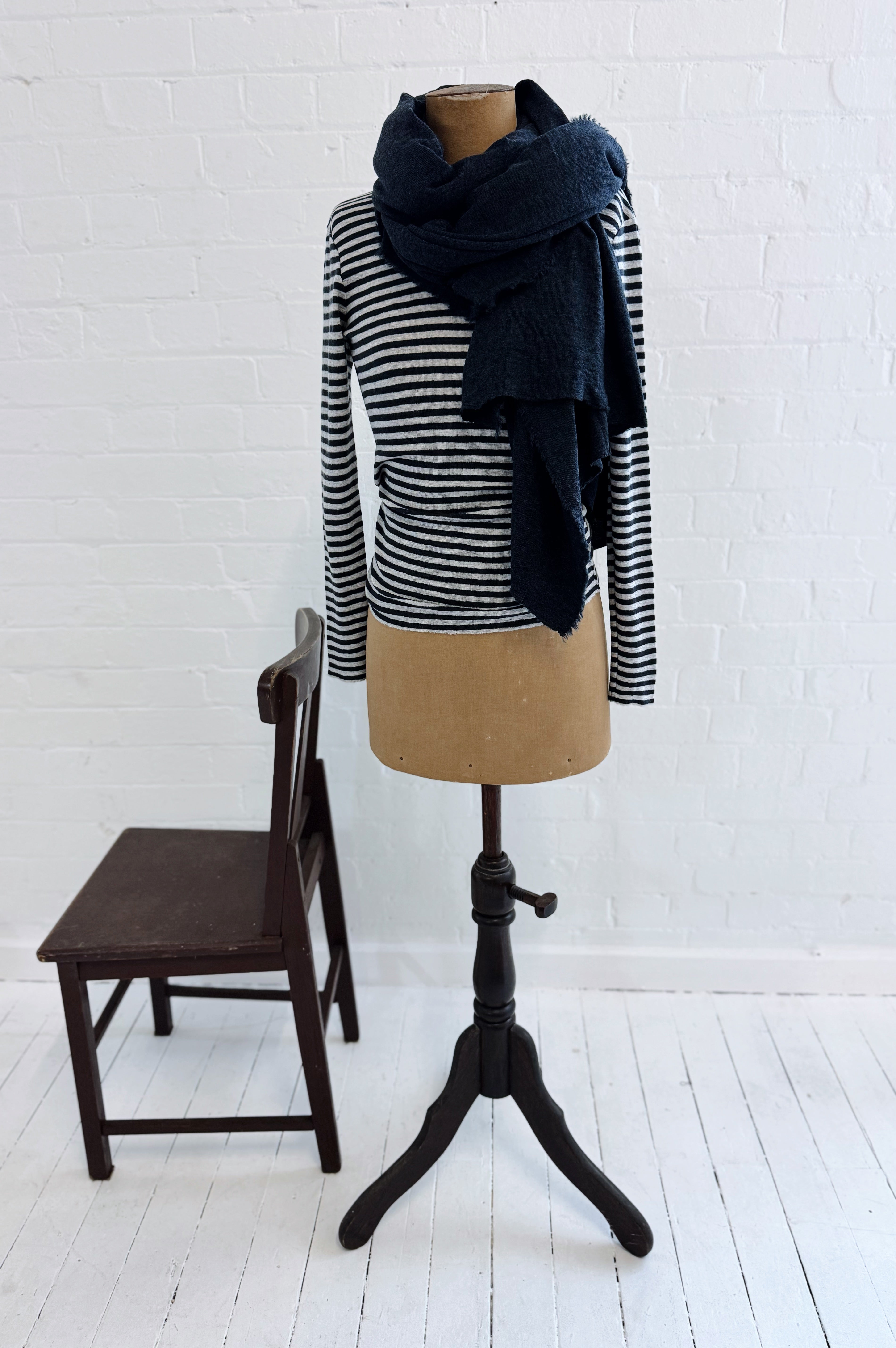Merino Scarf | Mid Blue Melange