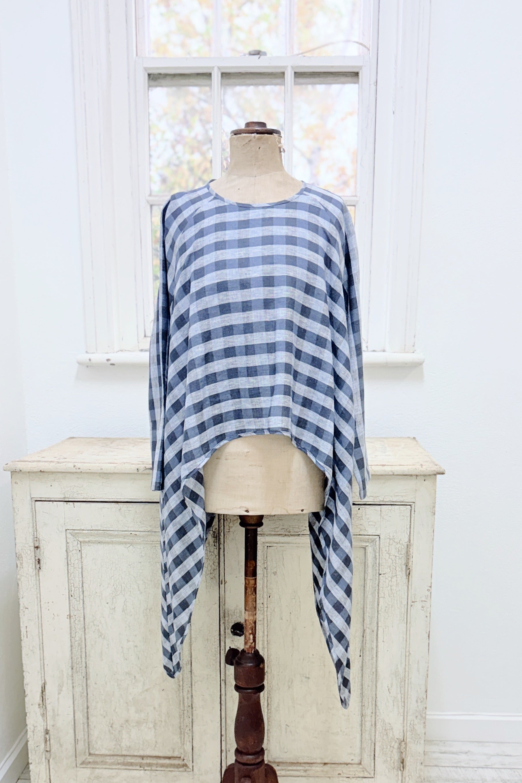 GW | Emili Top | Blue Mirage Check | S