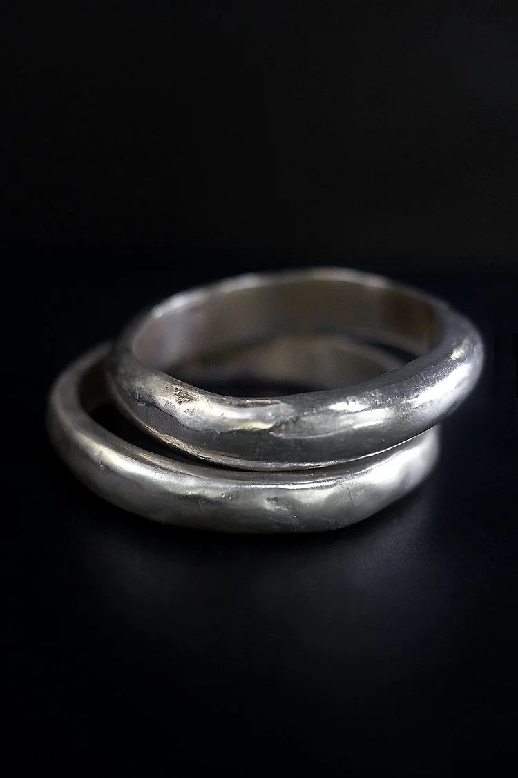 EWA Tribal | Chunky Domed Bracelet | Silver Plated