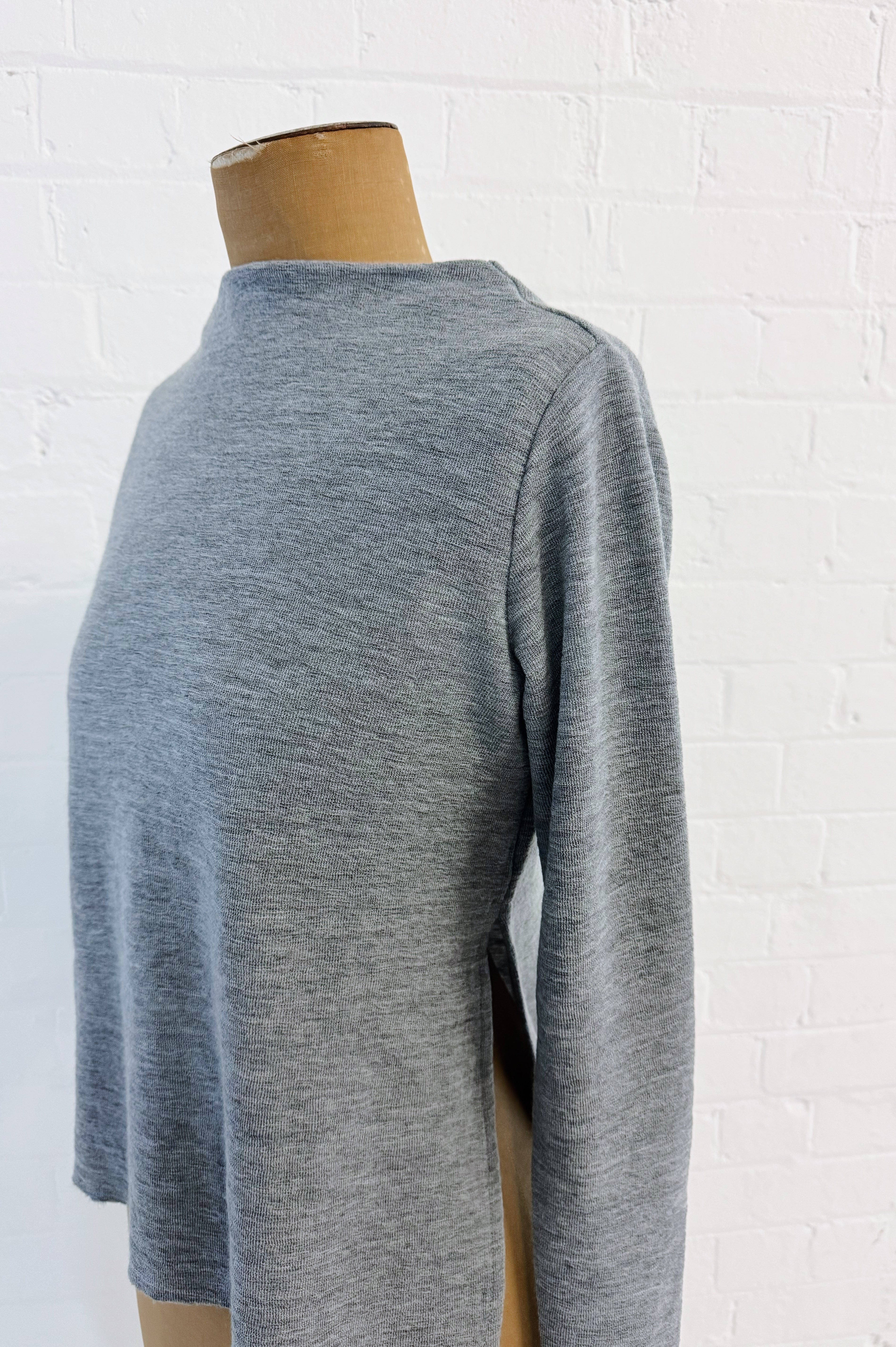 Merino with High Slits | Steel Grey
