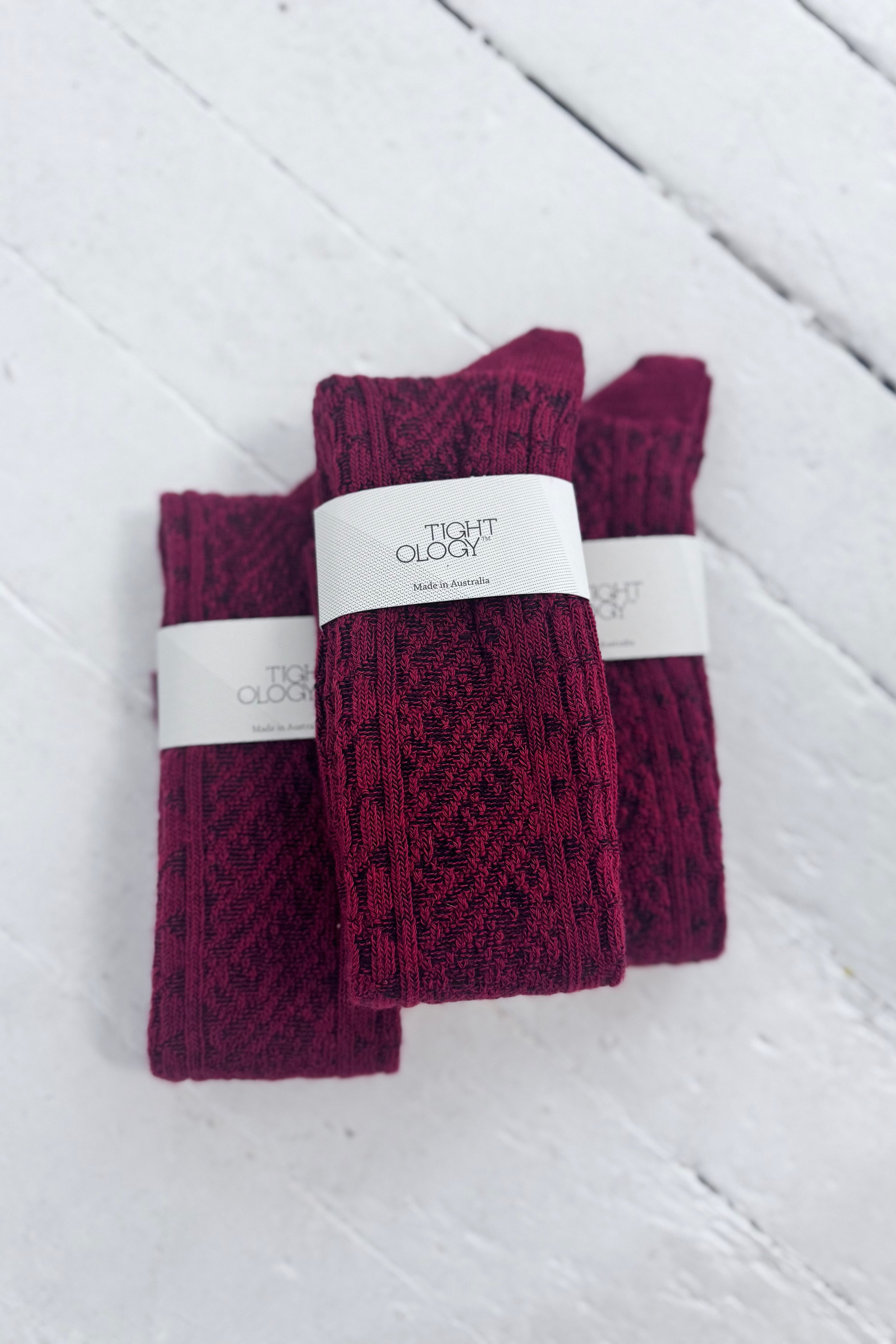 Tightology | Vintage Merino Socks | Red
