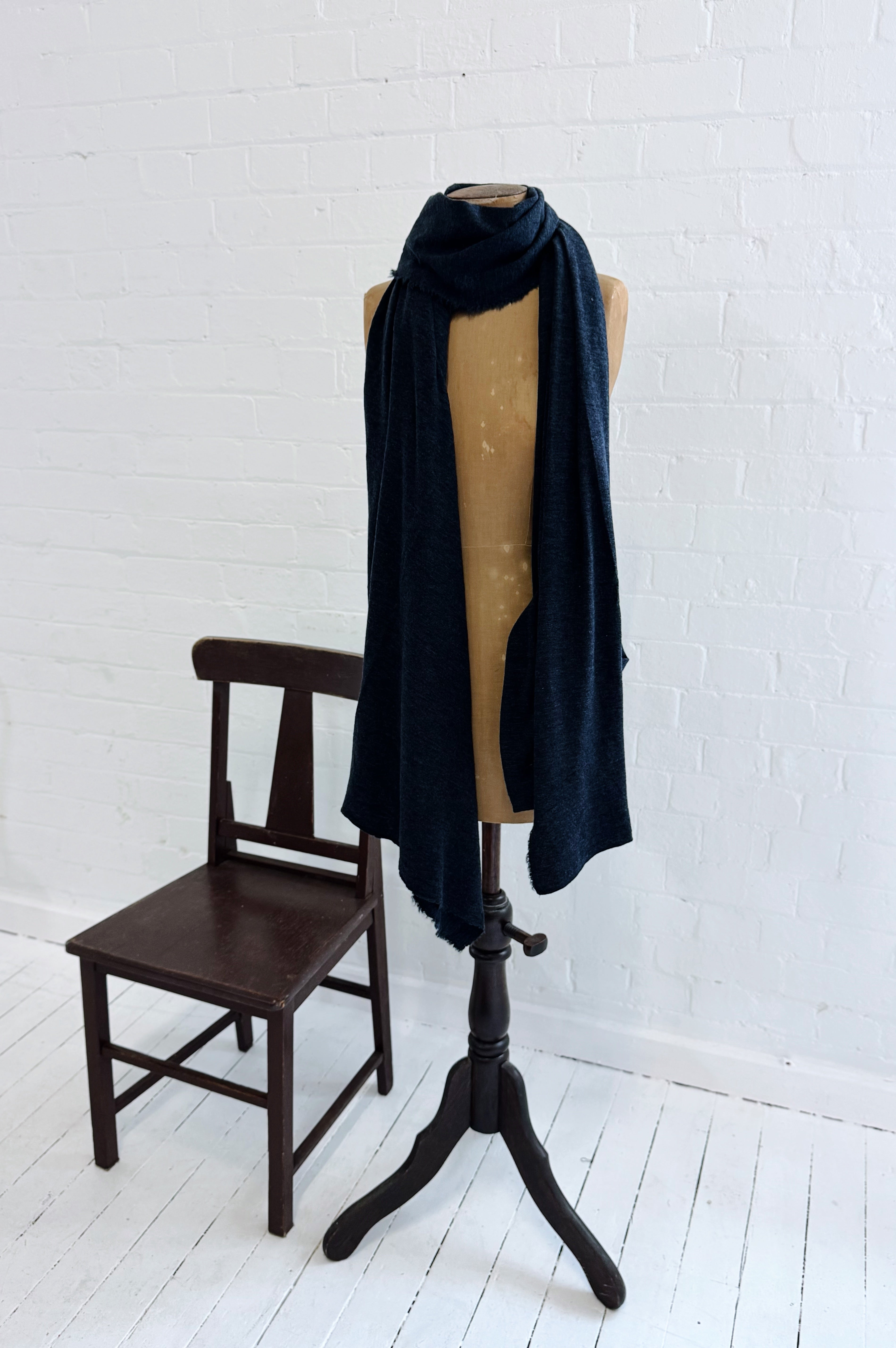 Merino Scarf | Mid Blue Melange