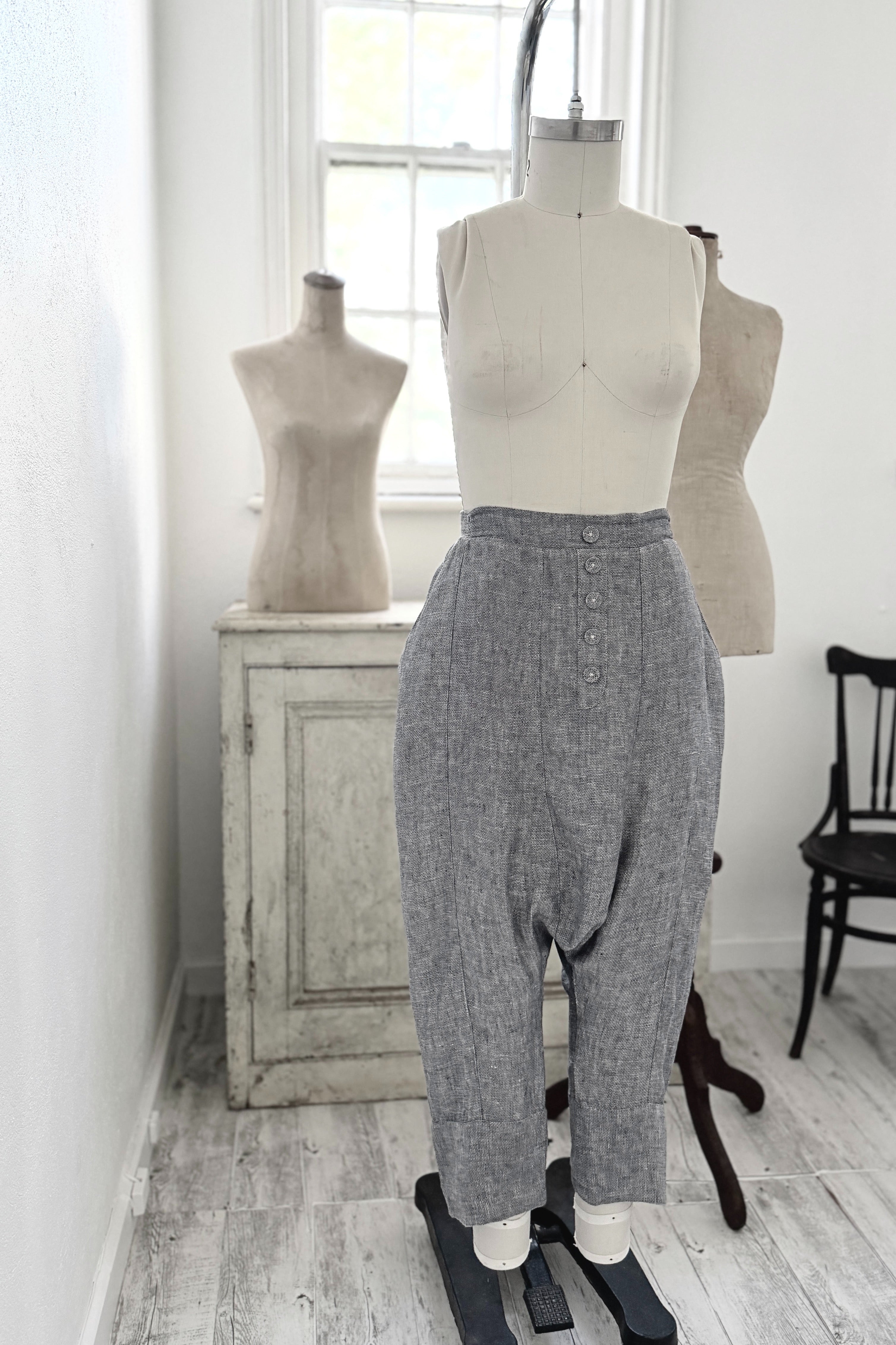 GW | Button Front Harem | Mottled Blue | M