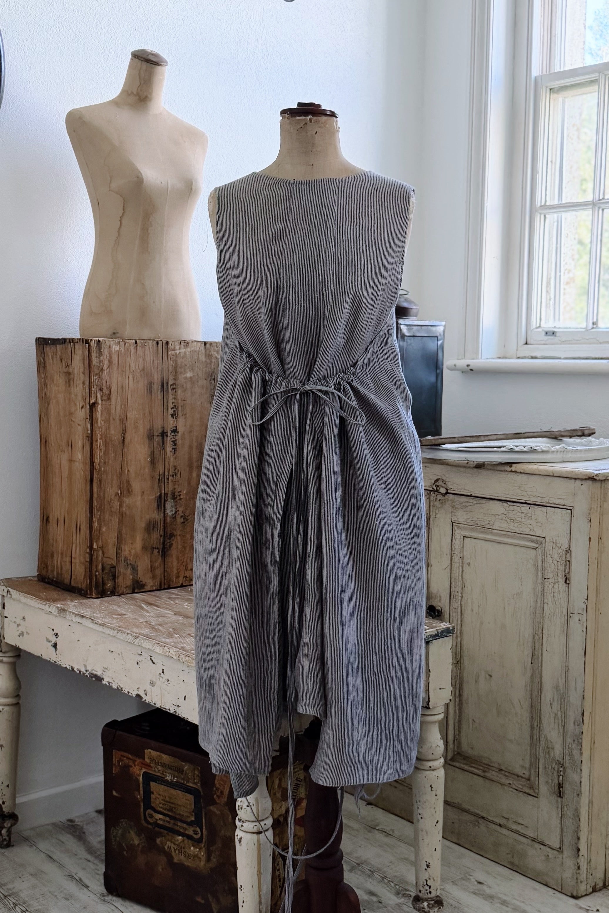 GW | Kiki Smock | Stone Gauze Stripe | Free Size