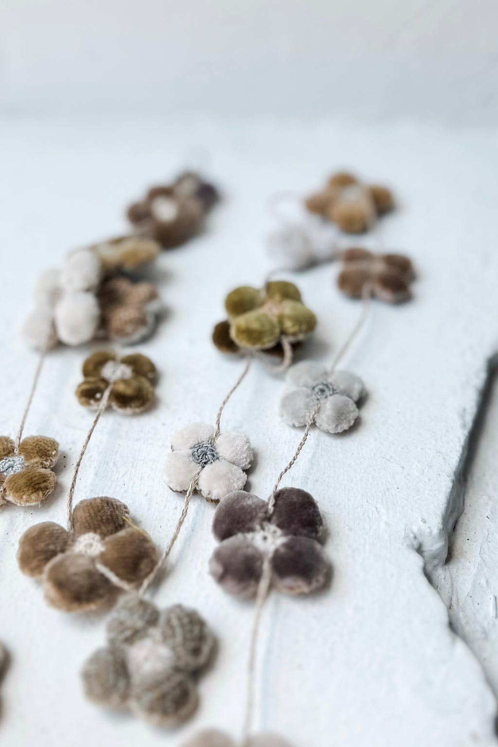 Sophie Digard | Velvet Floral Necklace | Mixed Taupe