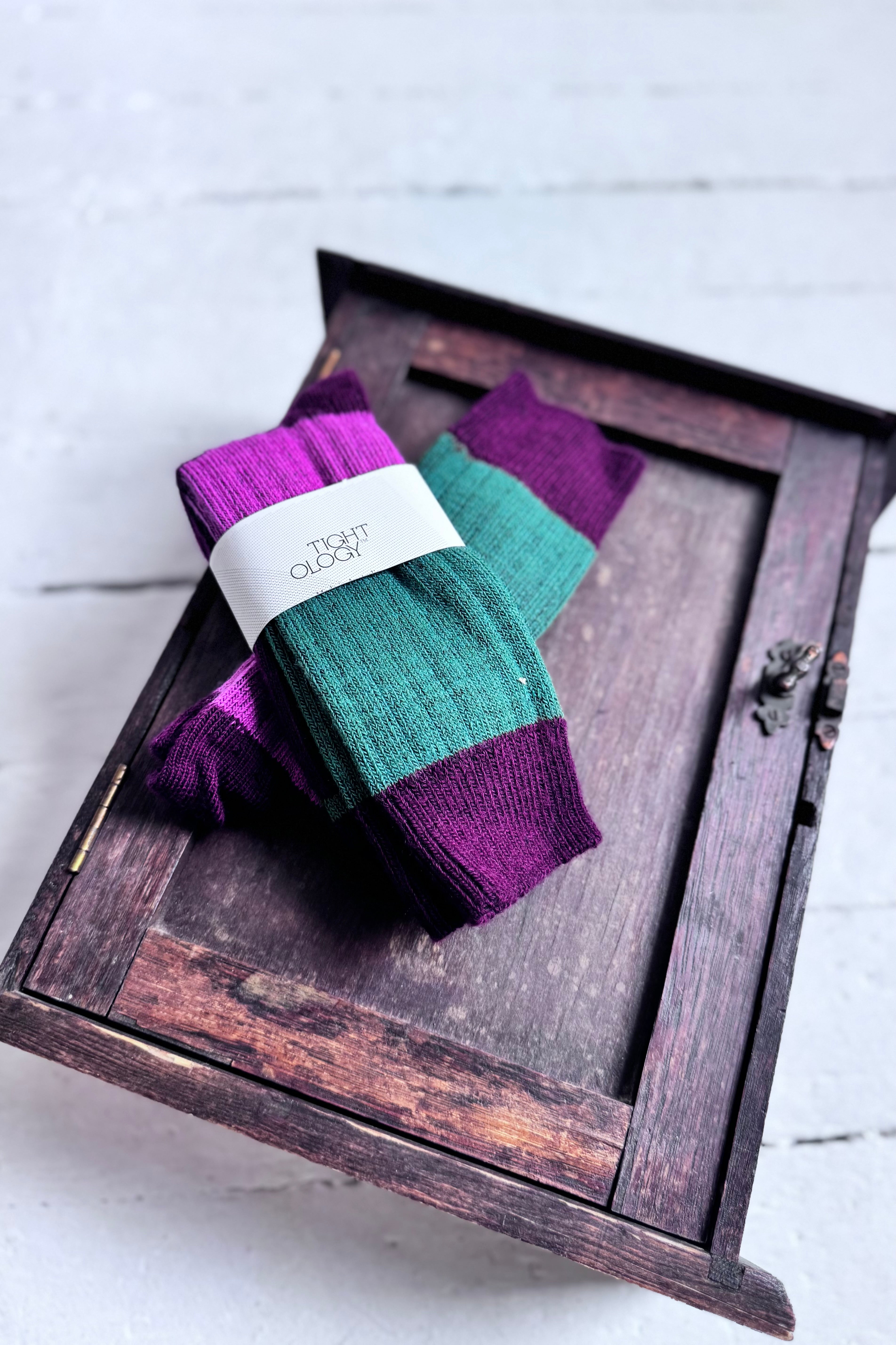 Tightology | Chunky Rib Merino Socks | Burgundy