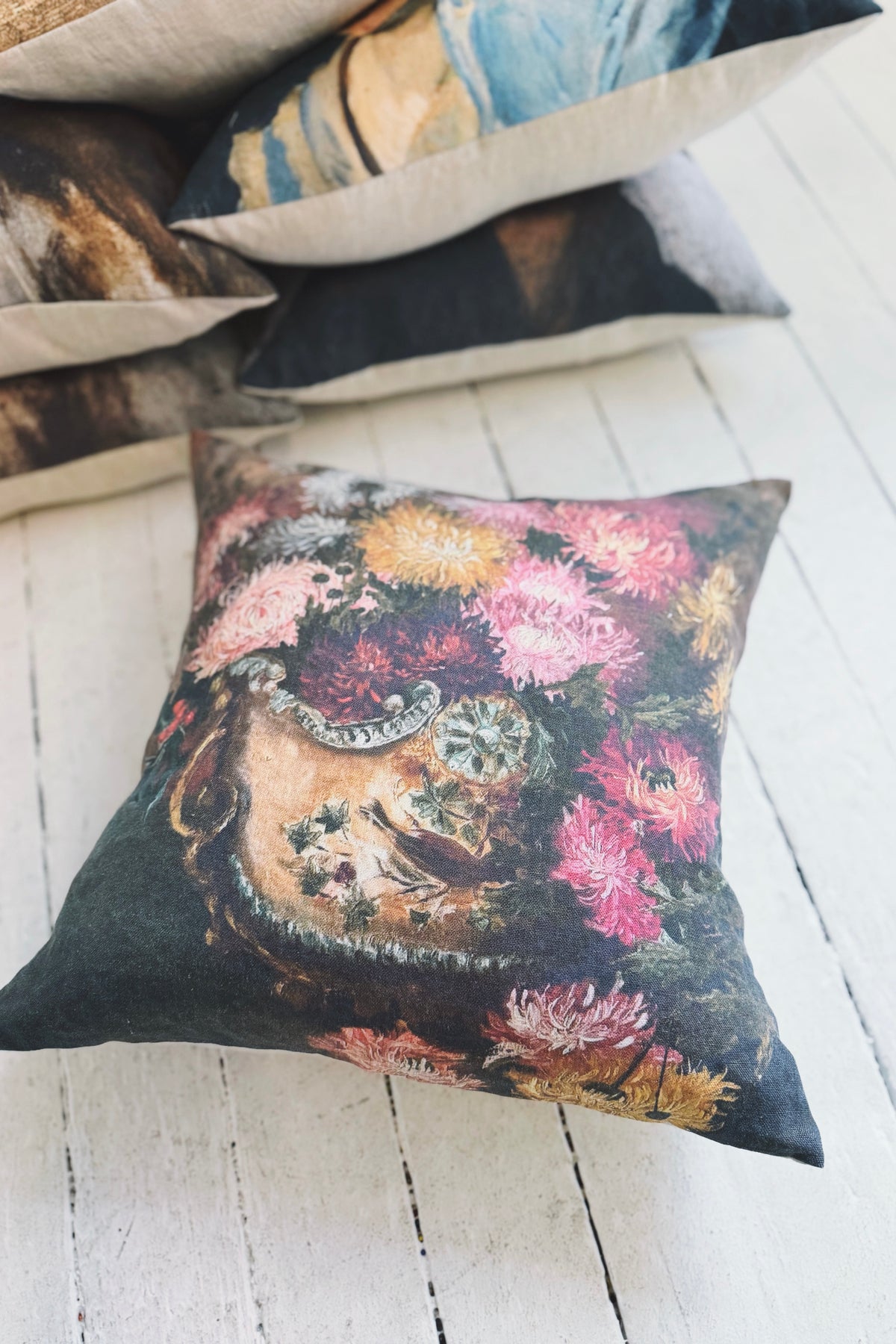 Rabbit Hole | Vintage Print Cushion | Dancing Blooms