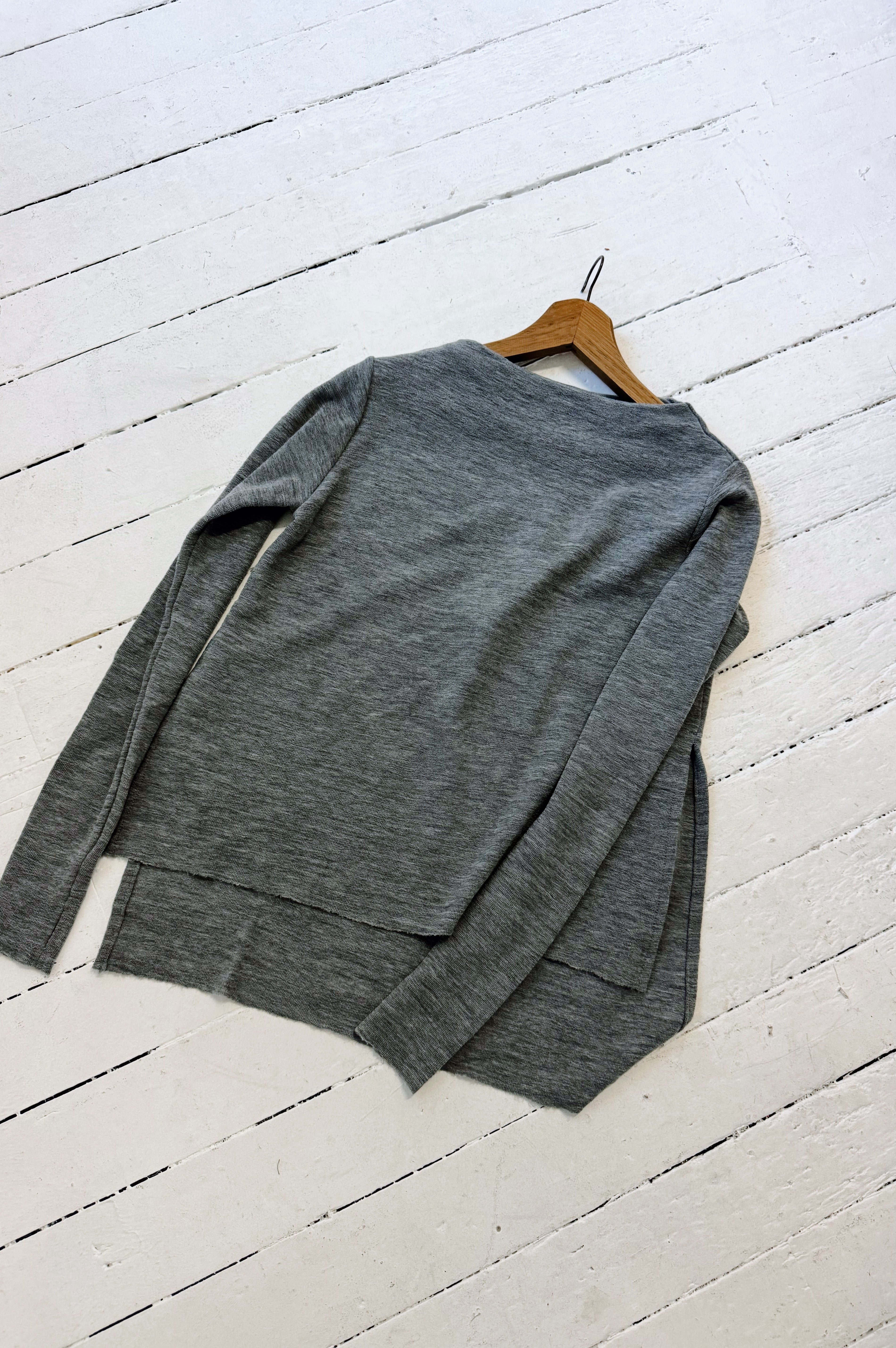 Merino with High Slits | Steel Grey
