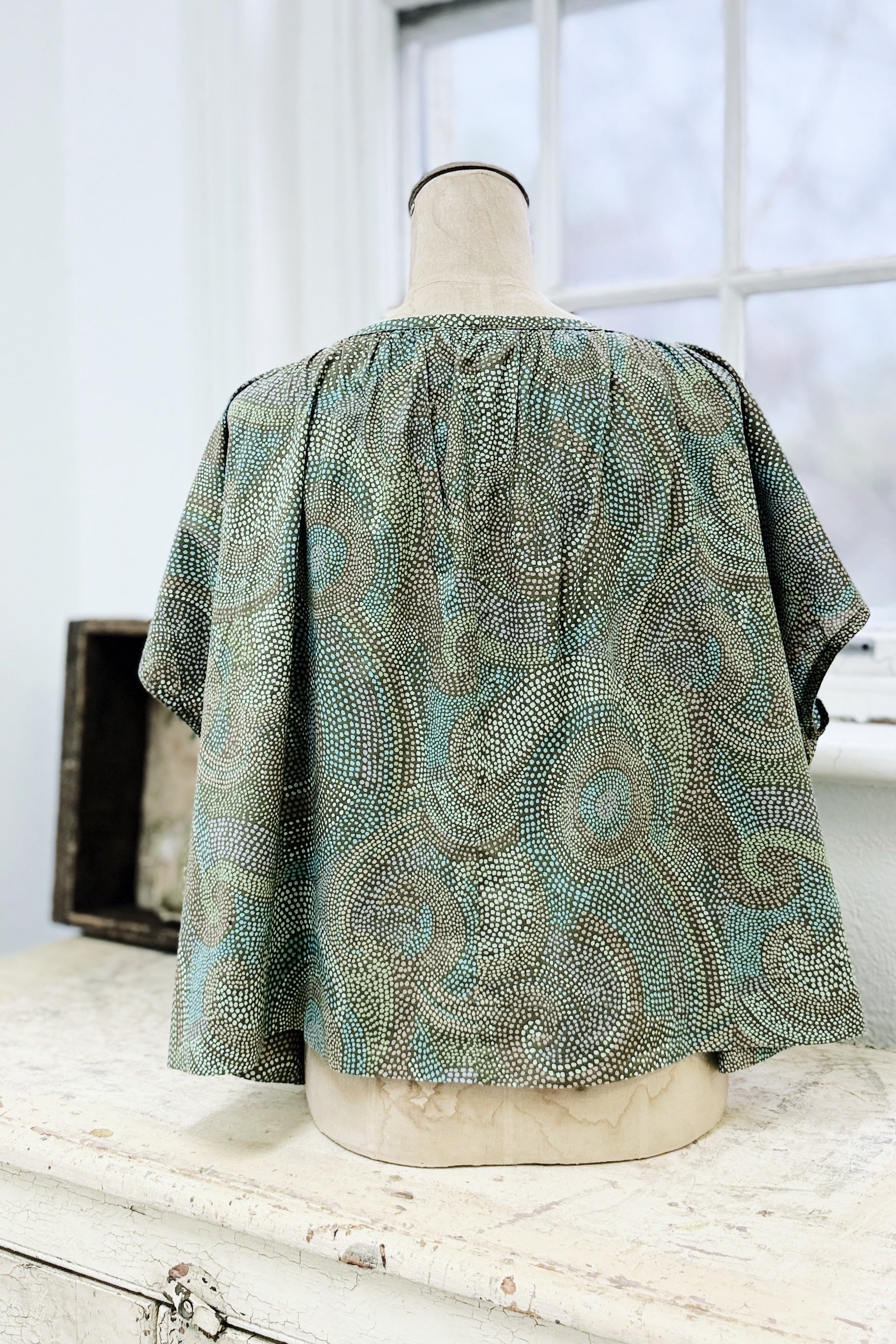 GW | Poppy Top | Liberty Olive Dot | S