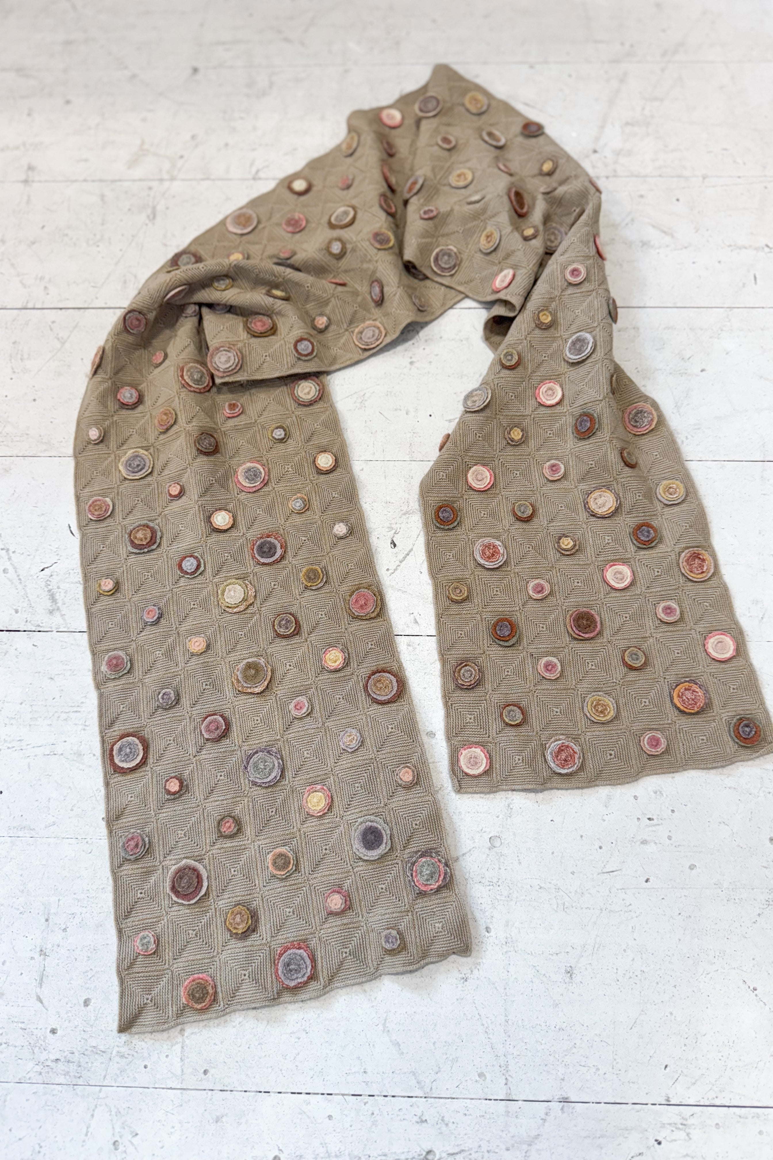 Sophie Digard | Linen Crochet Scarf | Biscuit