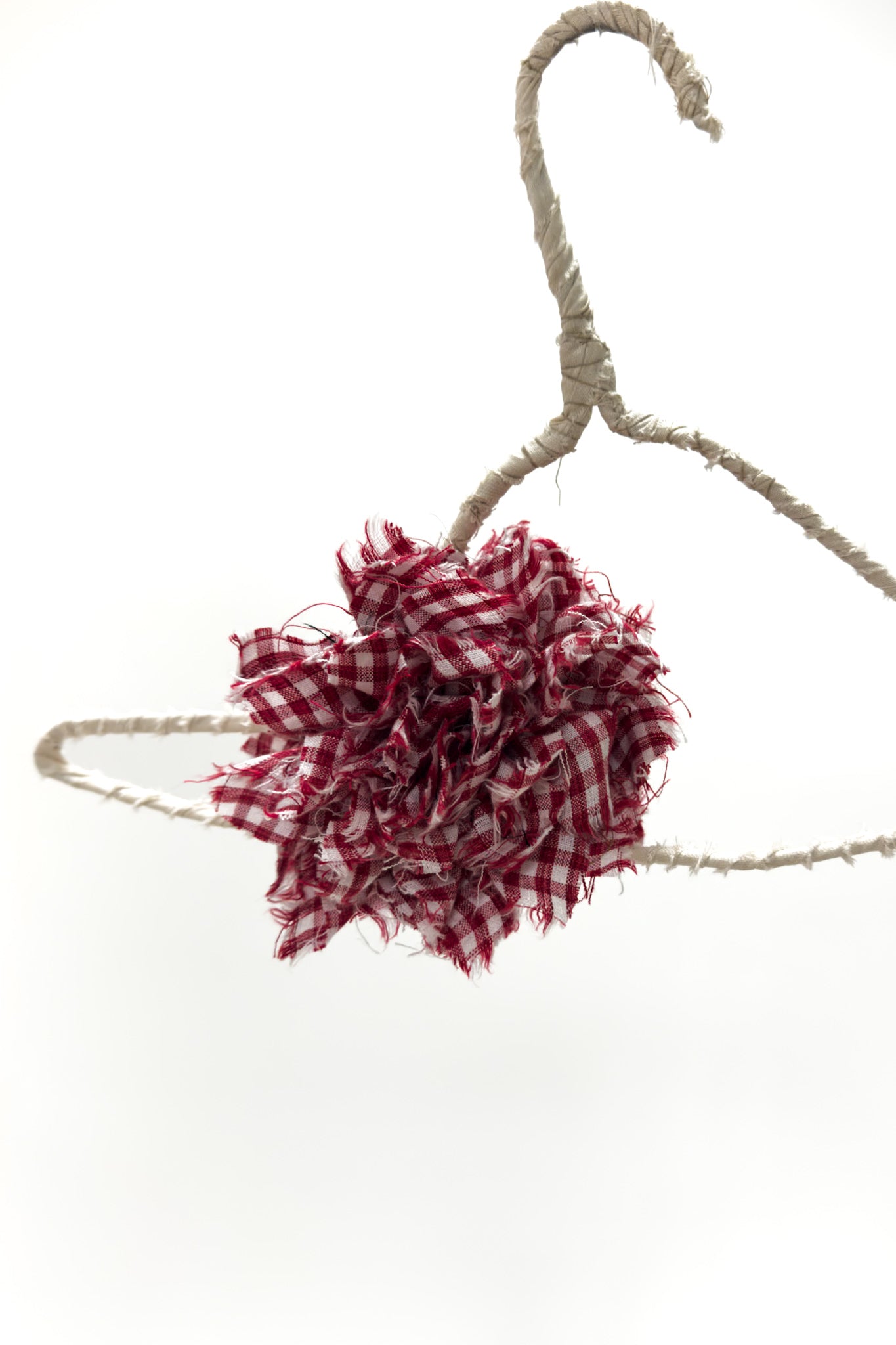 GW | Fabric Flower Brooch | Red Gingham