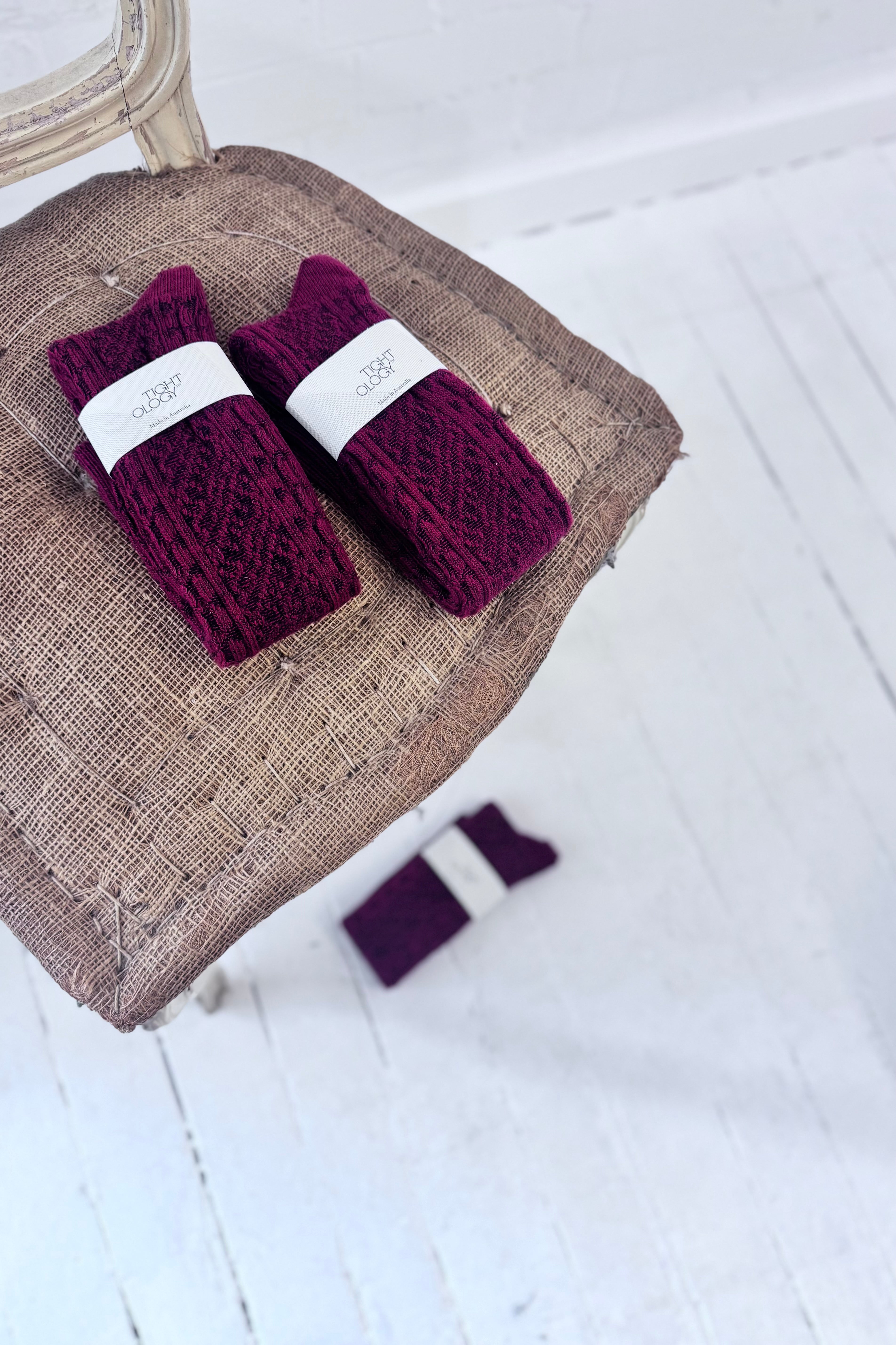 Tightology | Vintage Merino Socks | Red