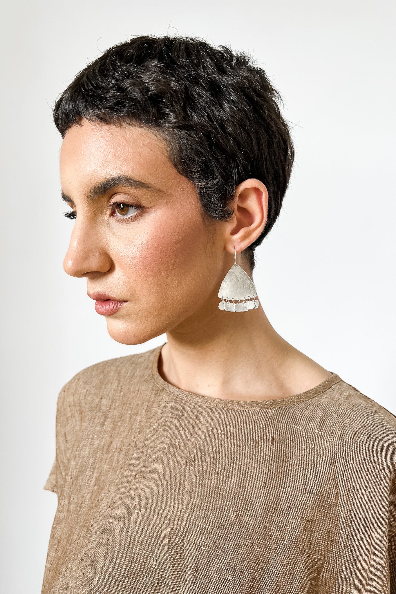 EWA Tribal | Large Biak Earrings | Silver