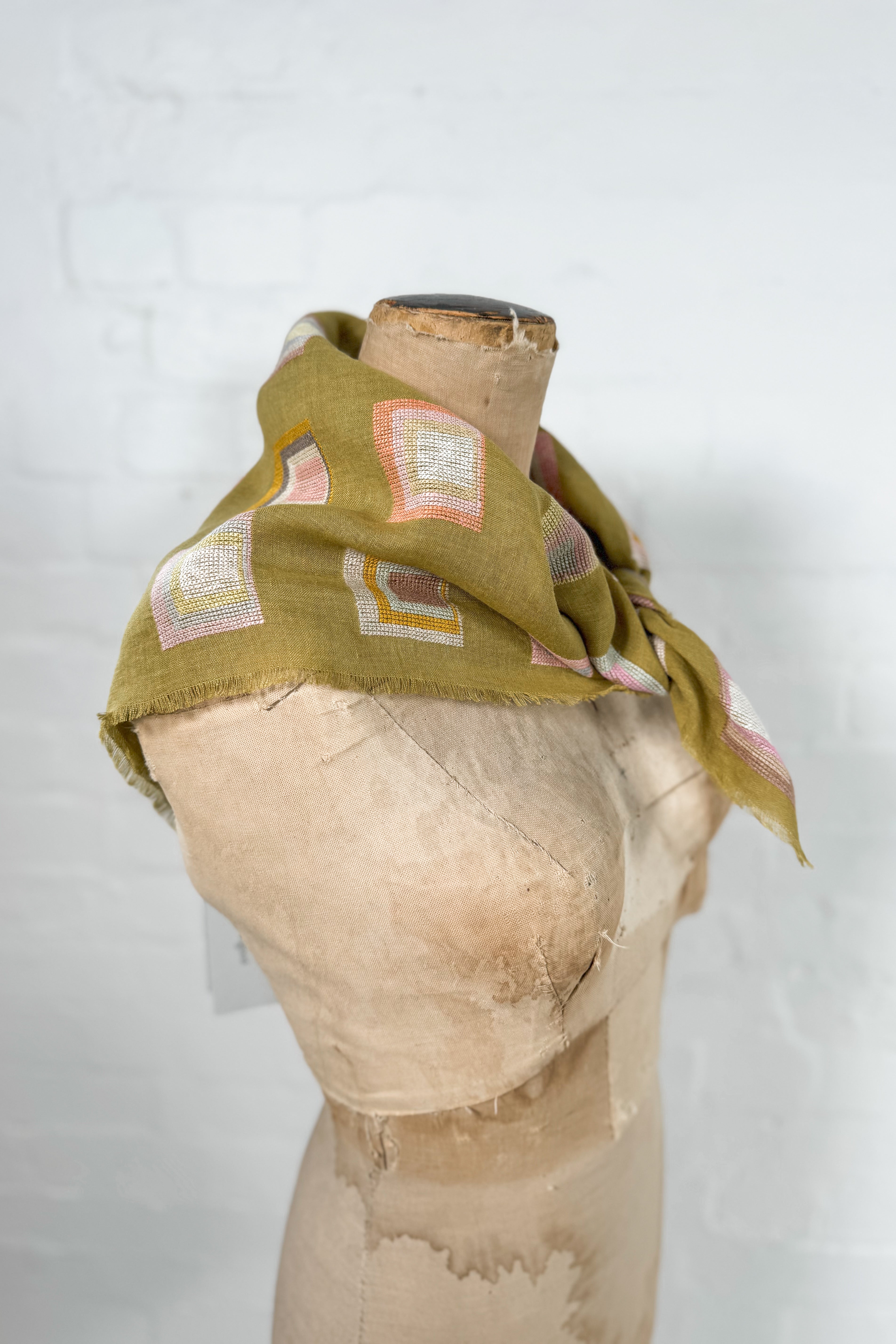 Sophie Digard | Delicate Linen Embroidered Scarf | Isla