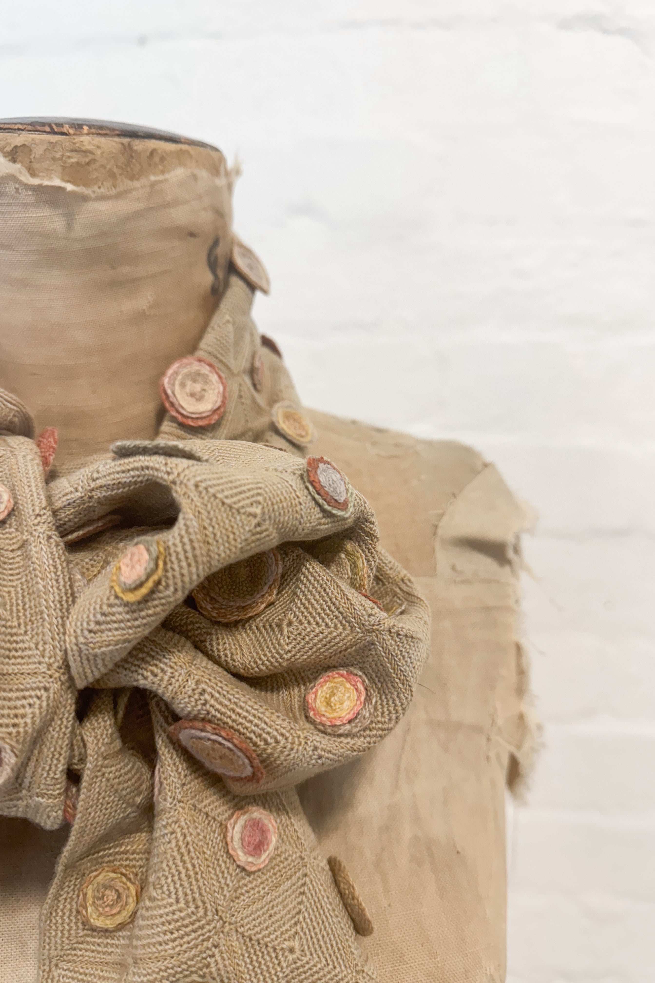 Sophie Digard | Linen Crochet Scarf | Biscuit