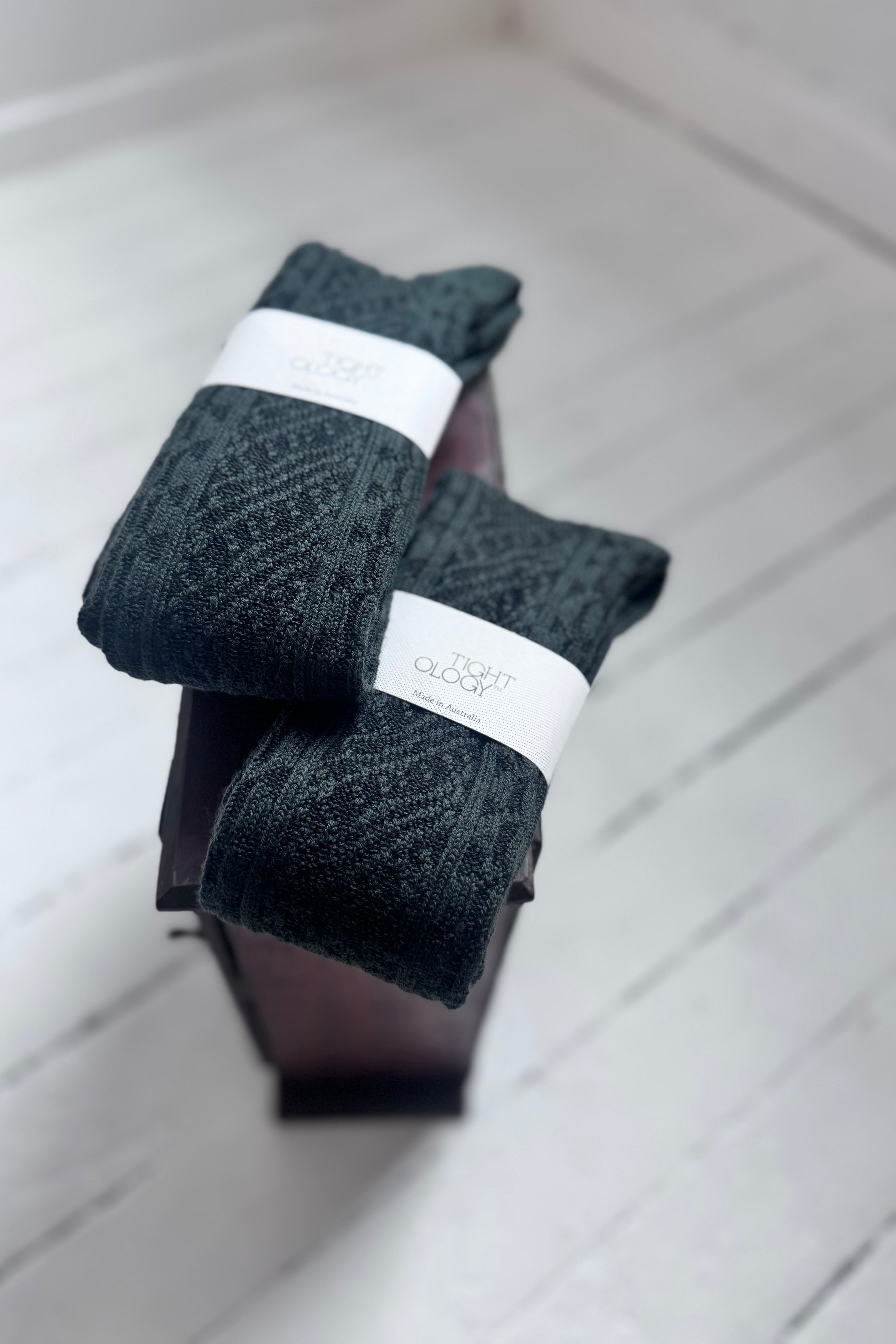 Tightology | Vintage Long Merino Socks | Green