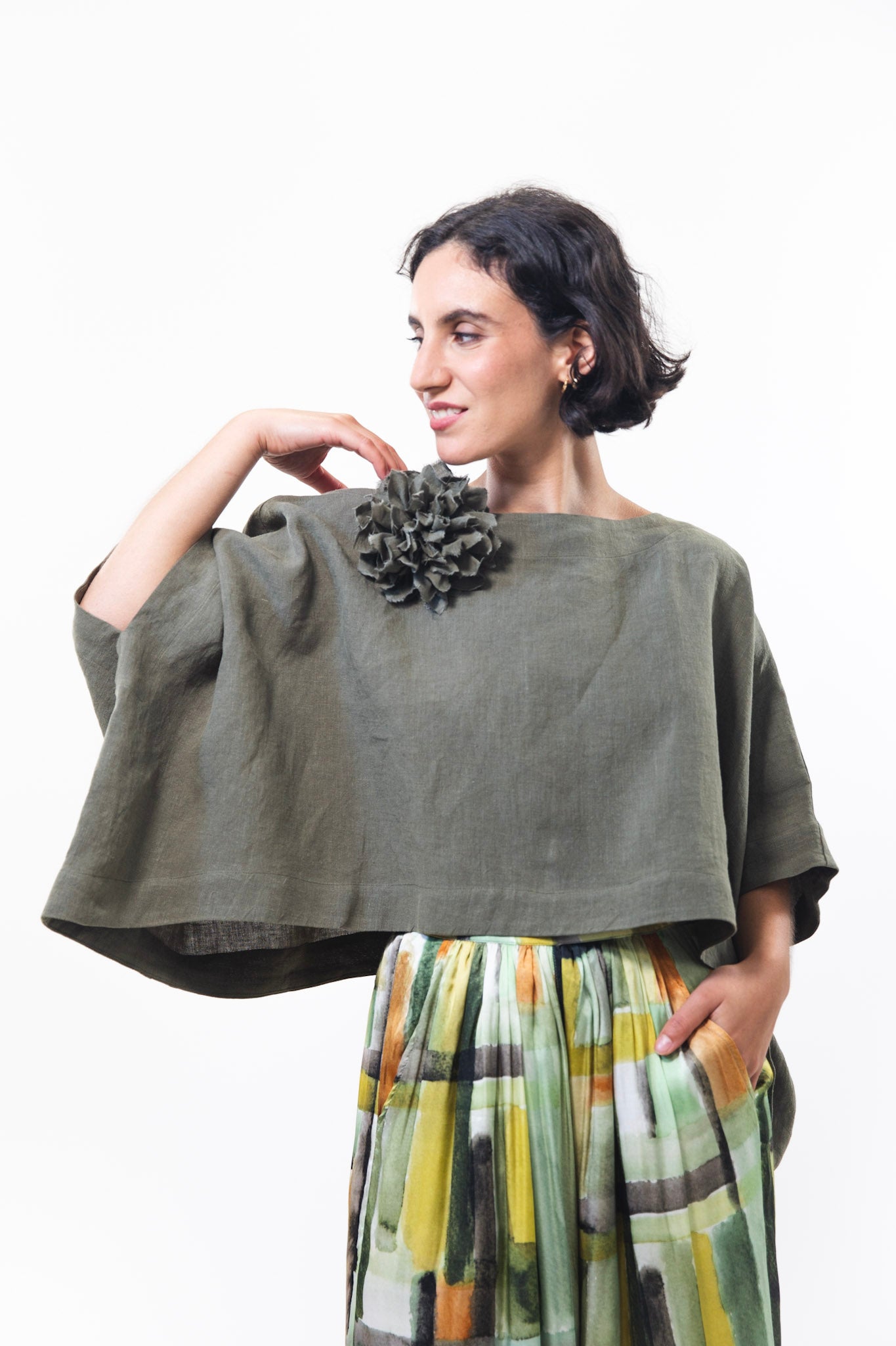 Fabric Flower Brooch | Desert Sage