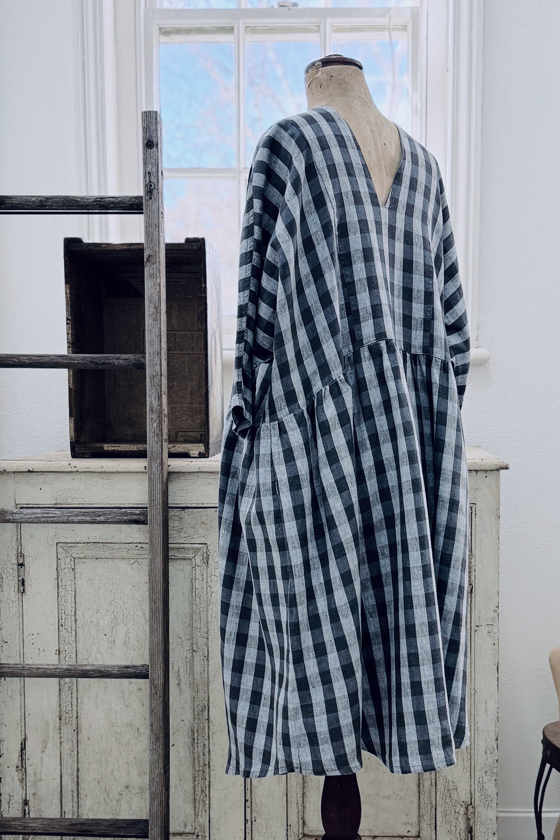 GW | Paula Dress | Blue Mirage Check | M/L