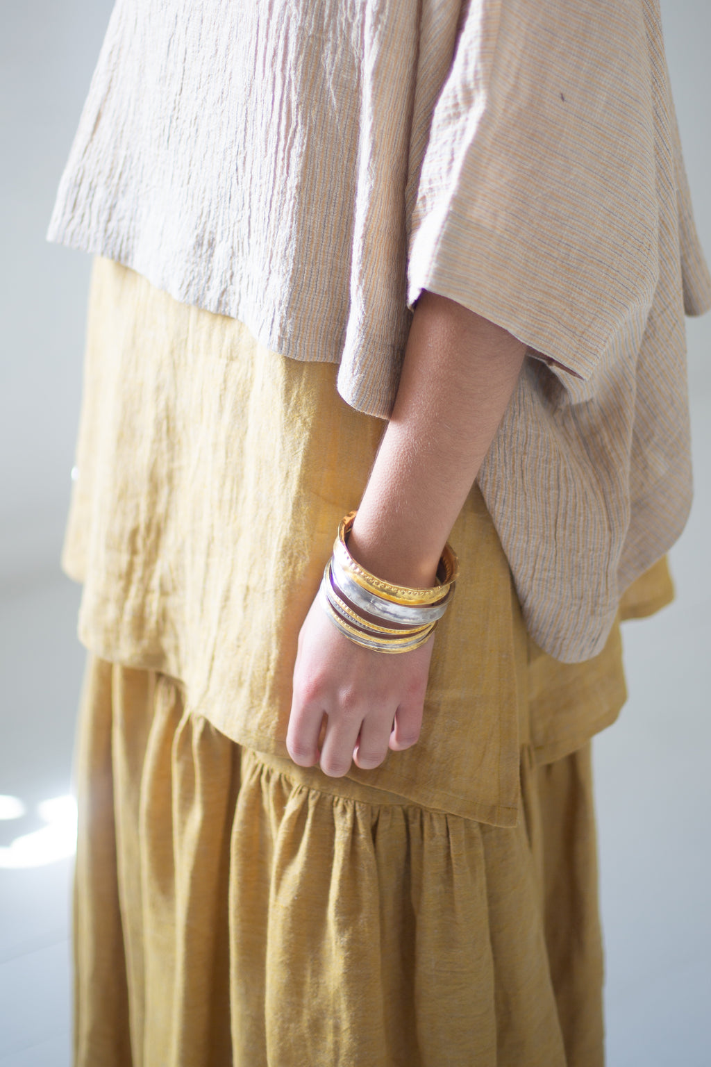 EWA Tribal | Dot Motif Stacking Bracelet | Gold & Silver
