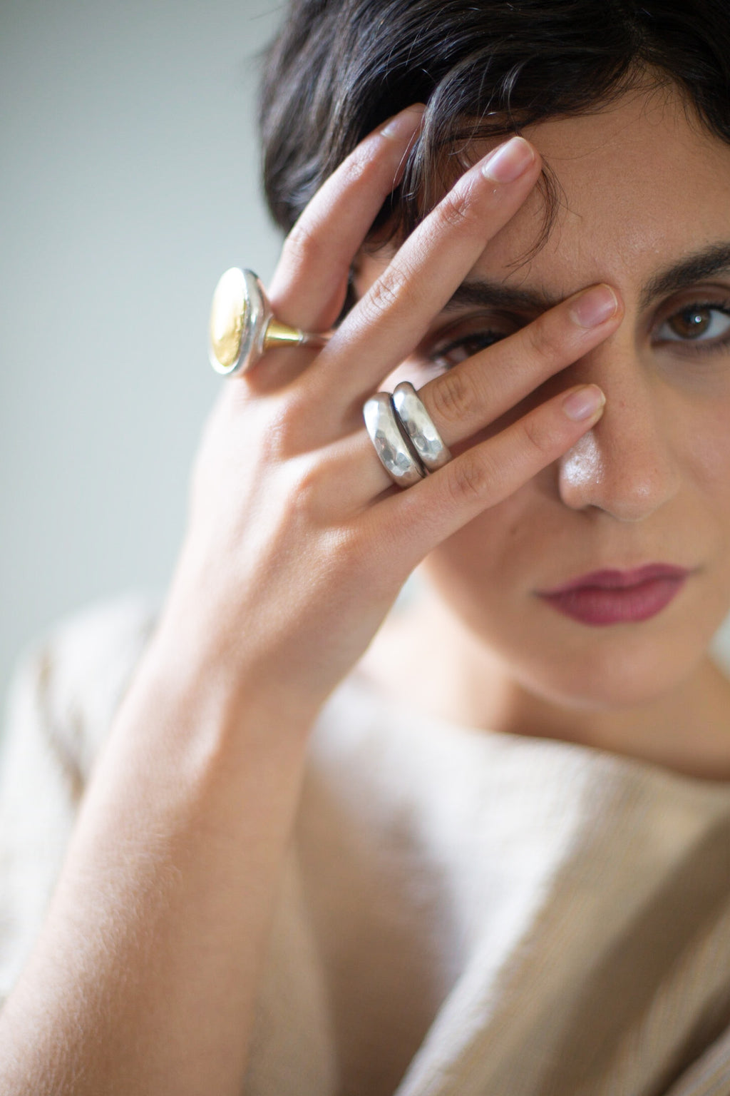 EWA Tribal Chunky Stacking Ring Silver EVA S SUNDAY