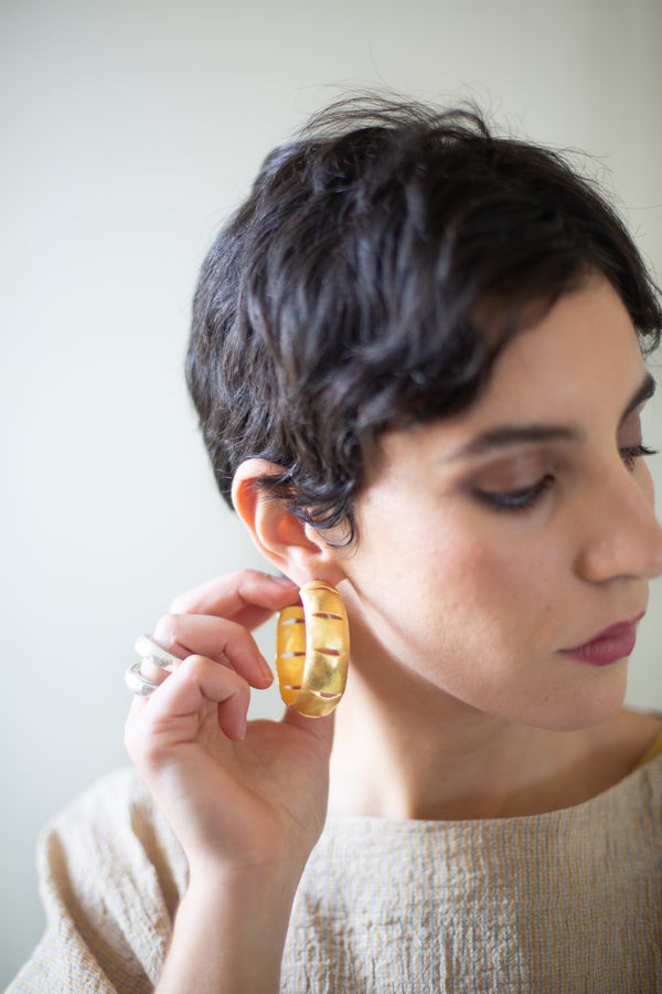 EWA Tribal | Lufa Hoop Earrings | Gold