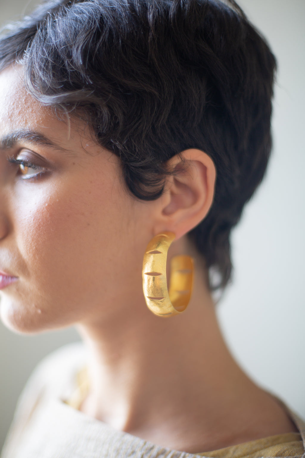 EWA Tribal | Lufa Hoop Earrings | Gold