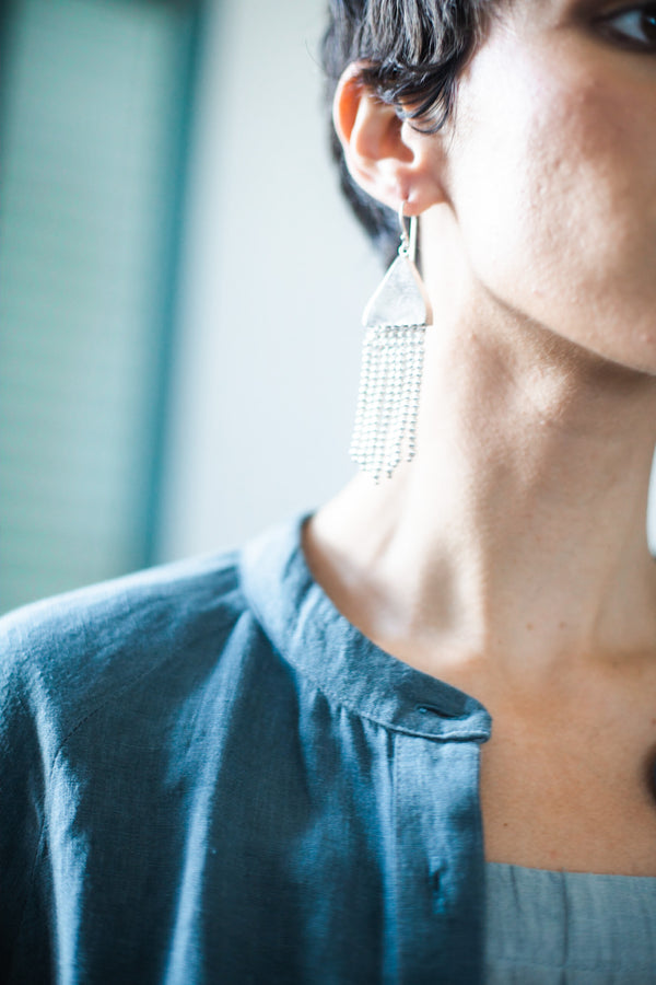 EWA Tribal | Chuave Beaded Earrings | Silver