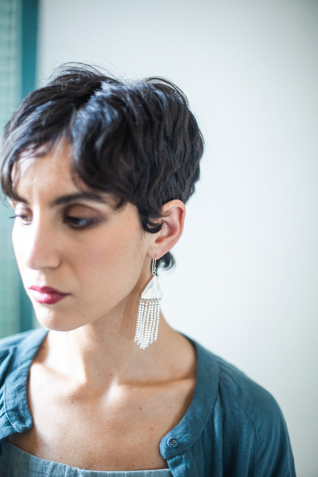 EWA Tribal | Chuave Beaded Earrings | Silver