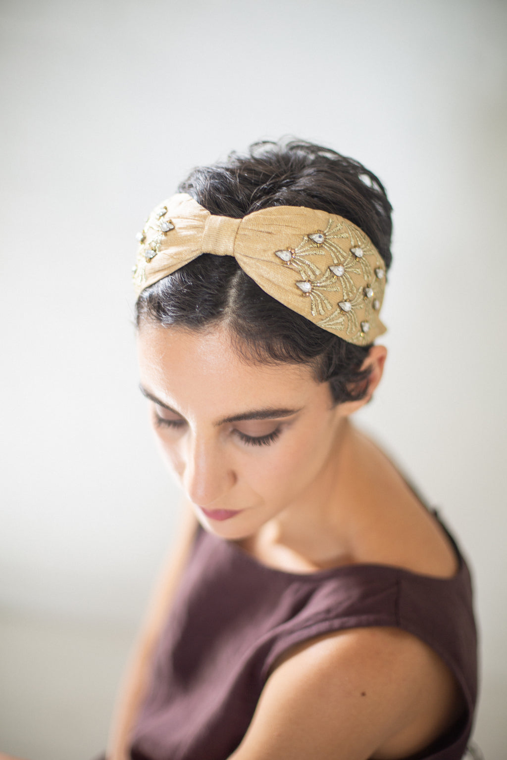 Hard Embroidered Headband | Louise