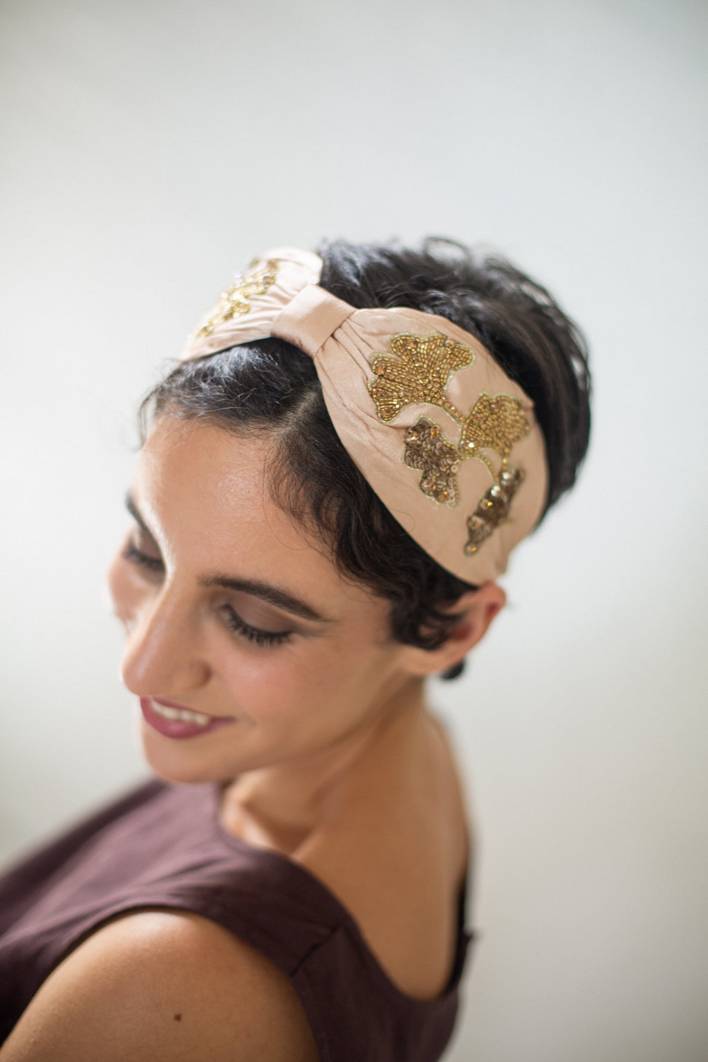 Hard Embroidered Headband | Audrey
