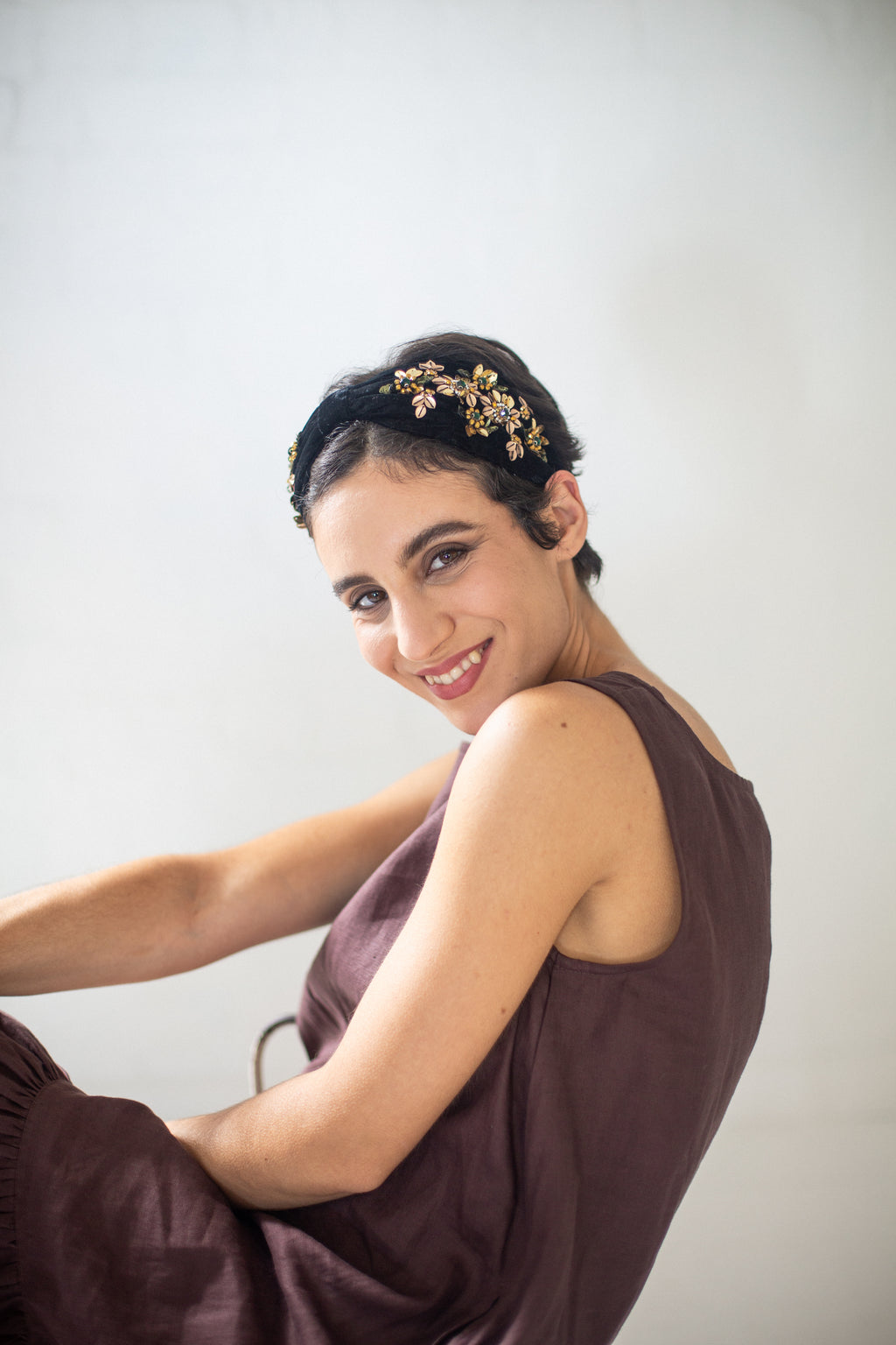 Hard Embroidered Headband | Harper